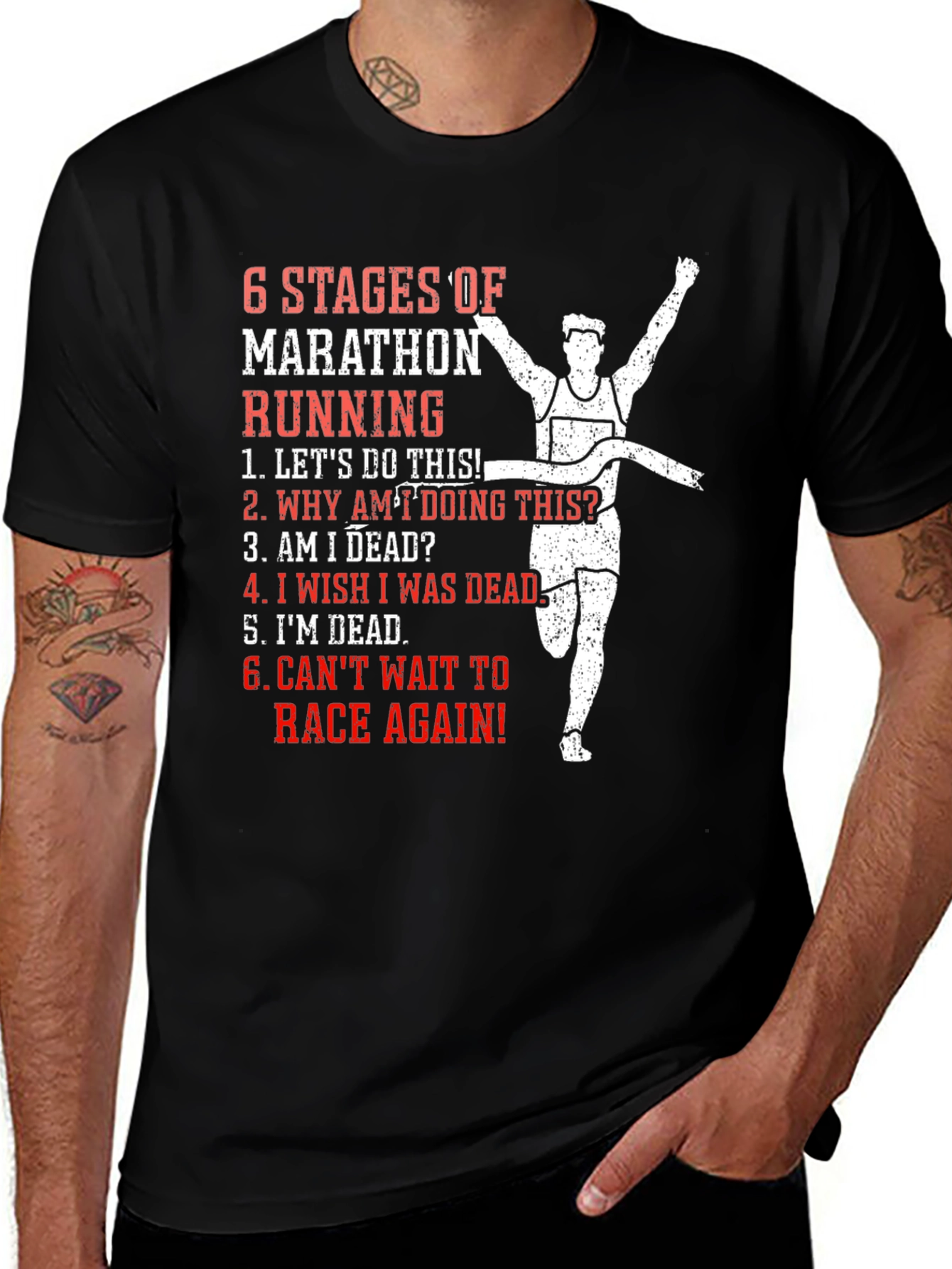 Marathon Running Stages T-Shirt - Funny Runner Tee