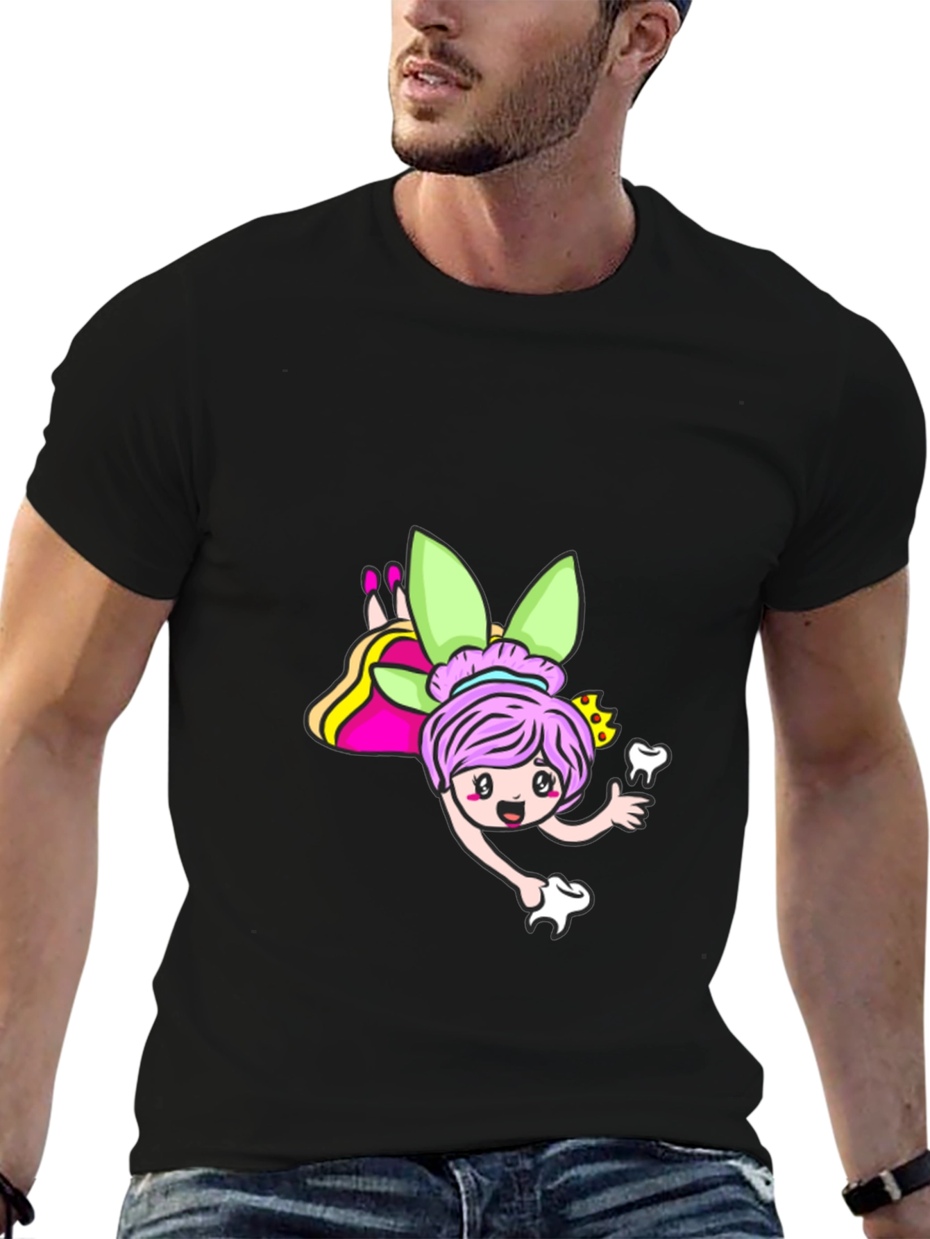 Tooth Fairy Cartoon Graphic T-Shirt