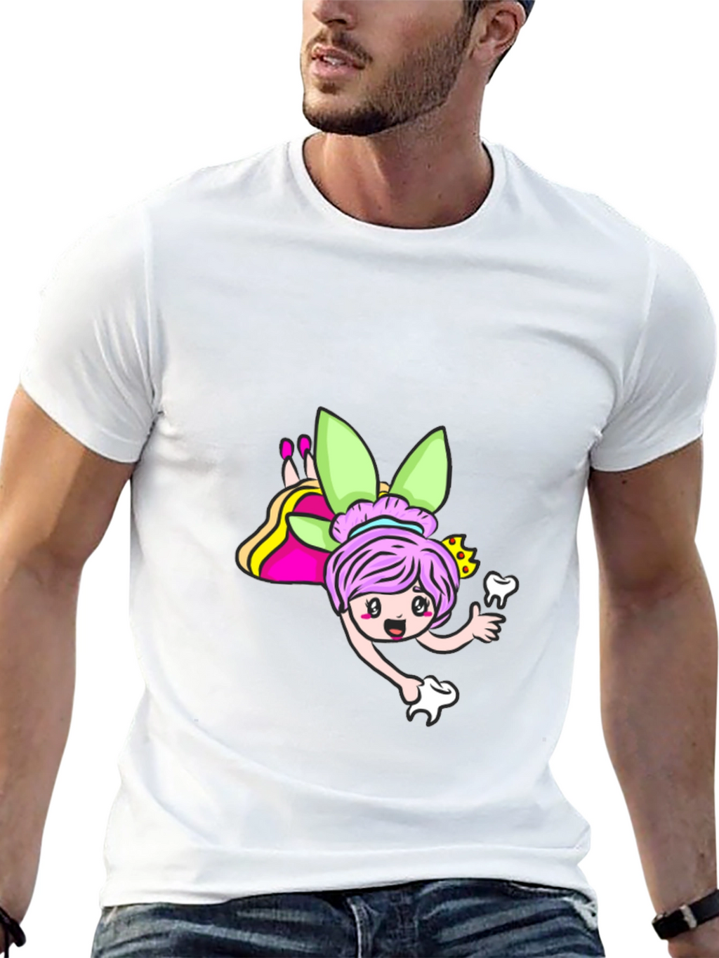Tooth Fairy Cartoon Graphic T-Shirt