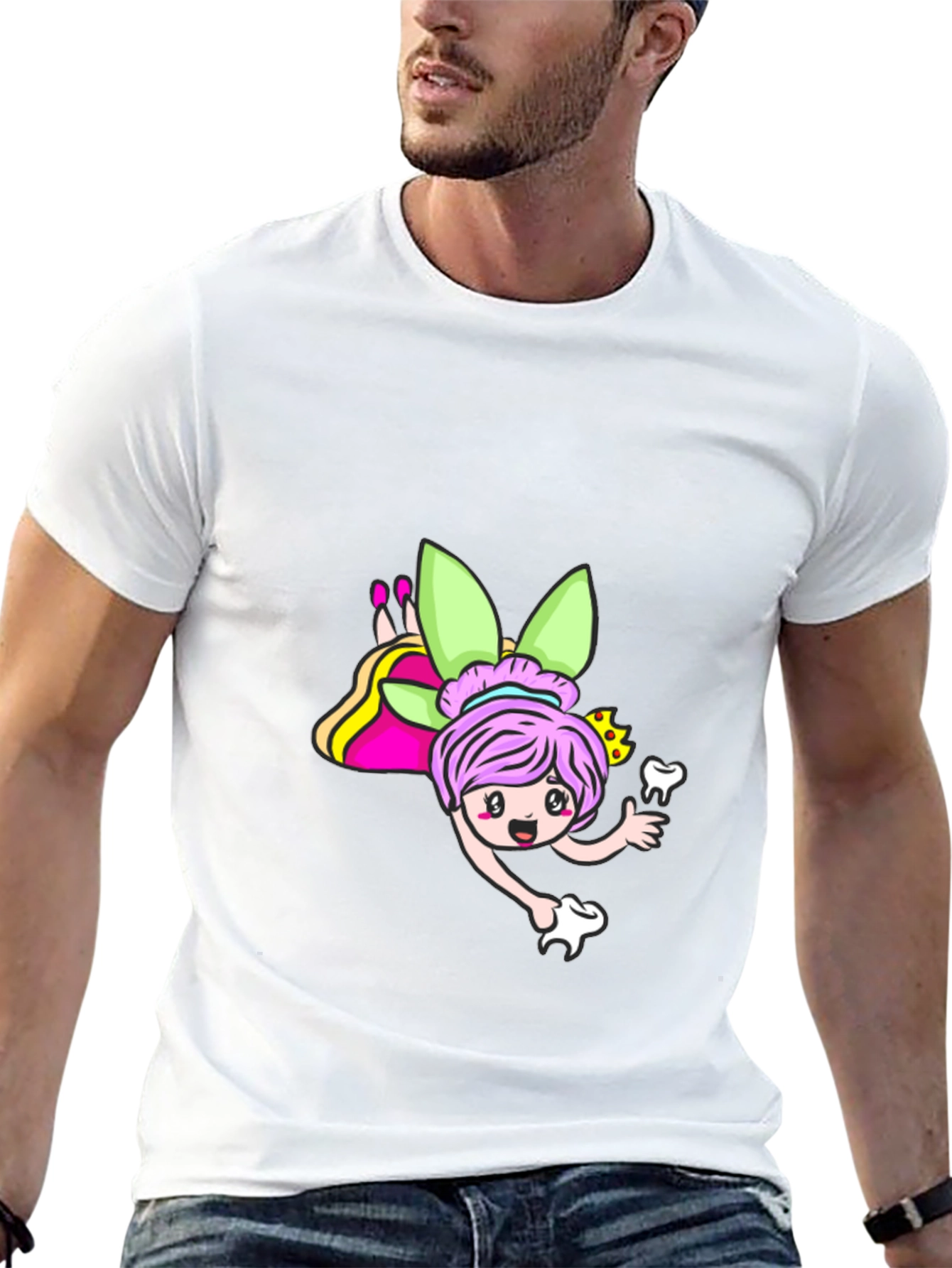 Tooth Fairy Cartoon Graphic T-Shirt