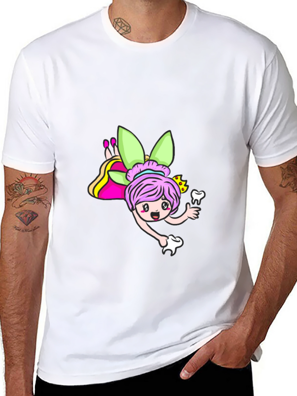 Tooth Fairy Cartoon Graphic T-Shirt
