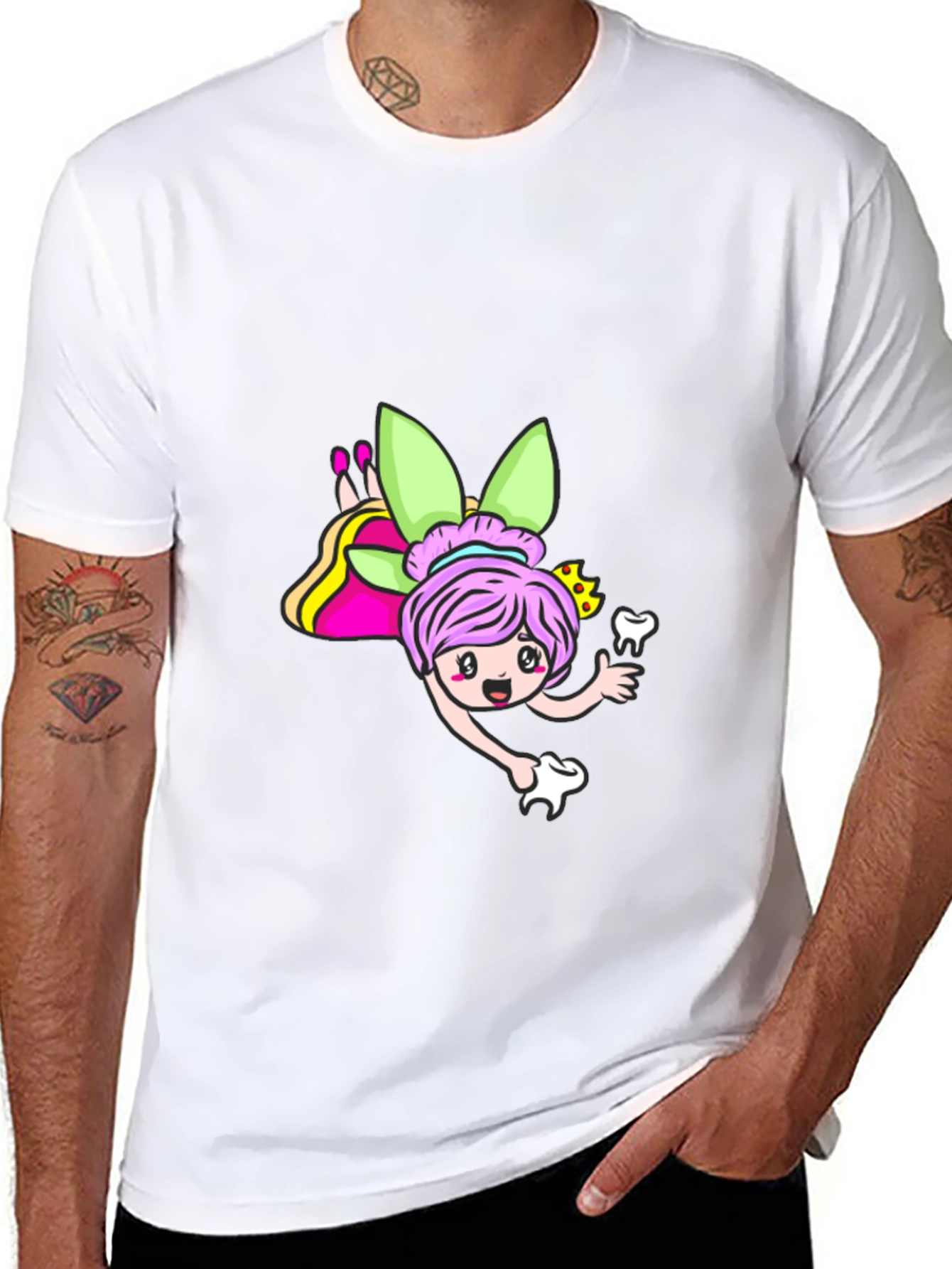Tooth Fairy Cartoon Graphic T-Shirt