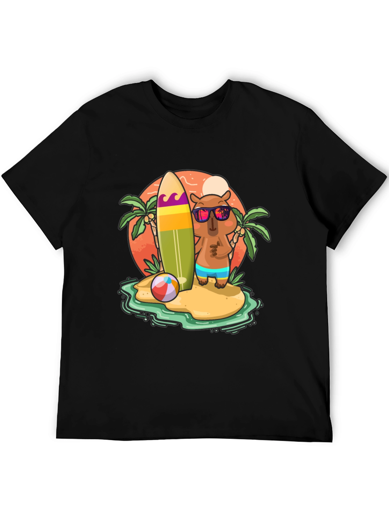 Summer Capybara T-Shirt - Beach Vibes