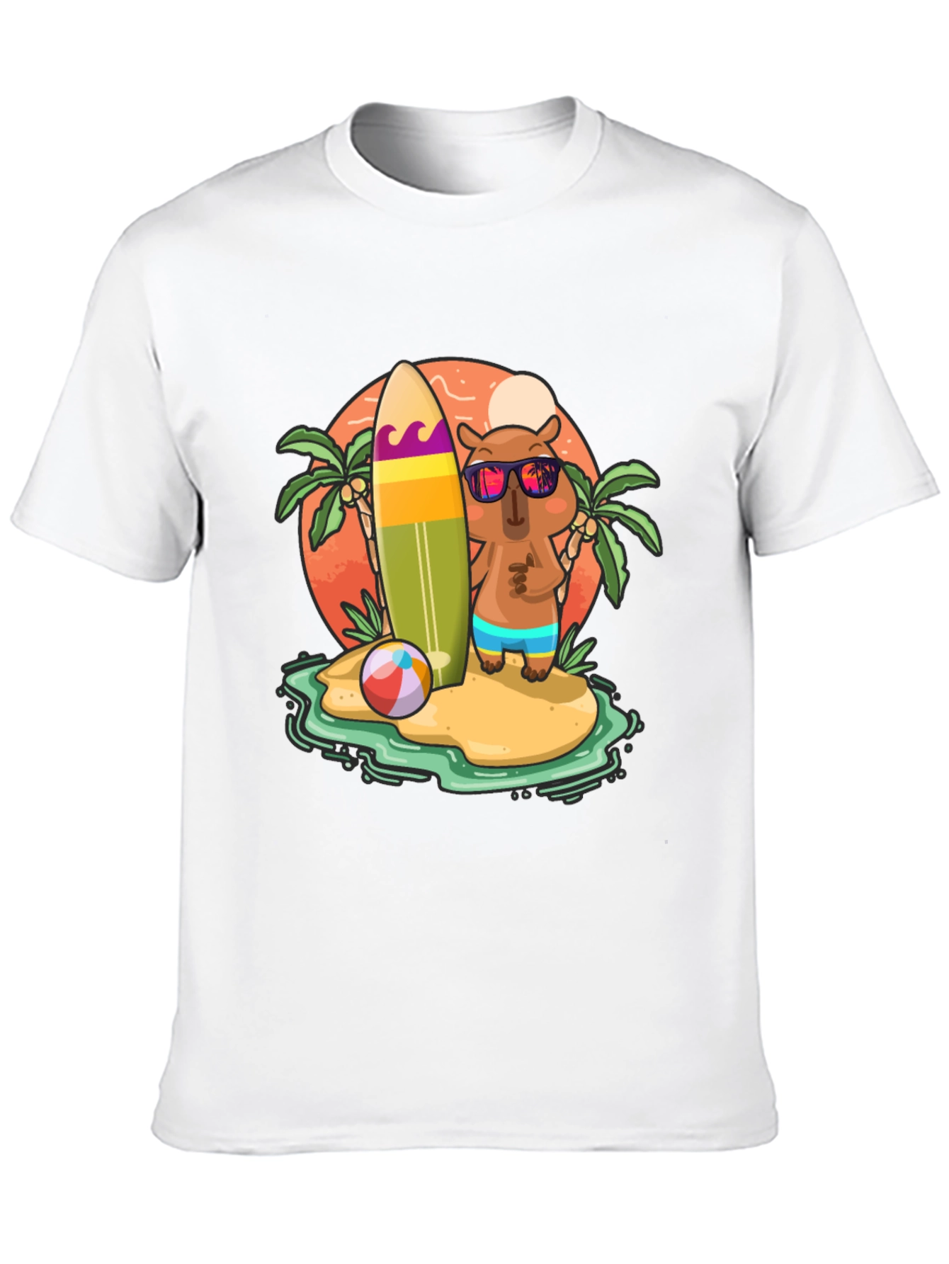 Summer Capybara T-Shirt - Beach Vibes