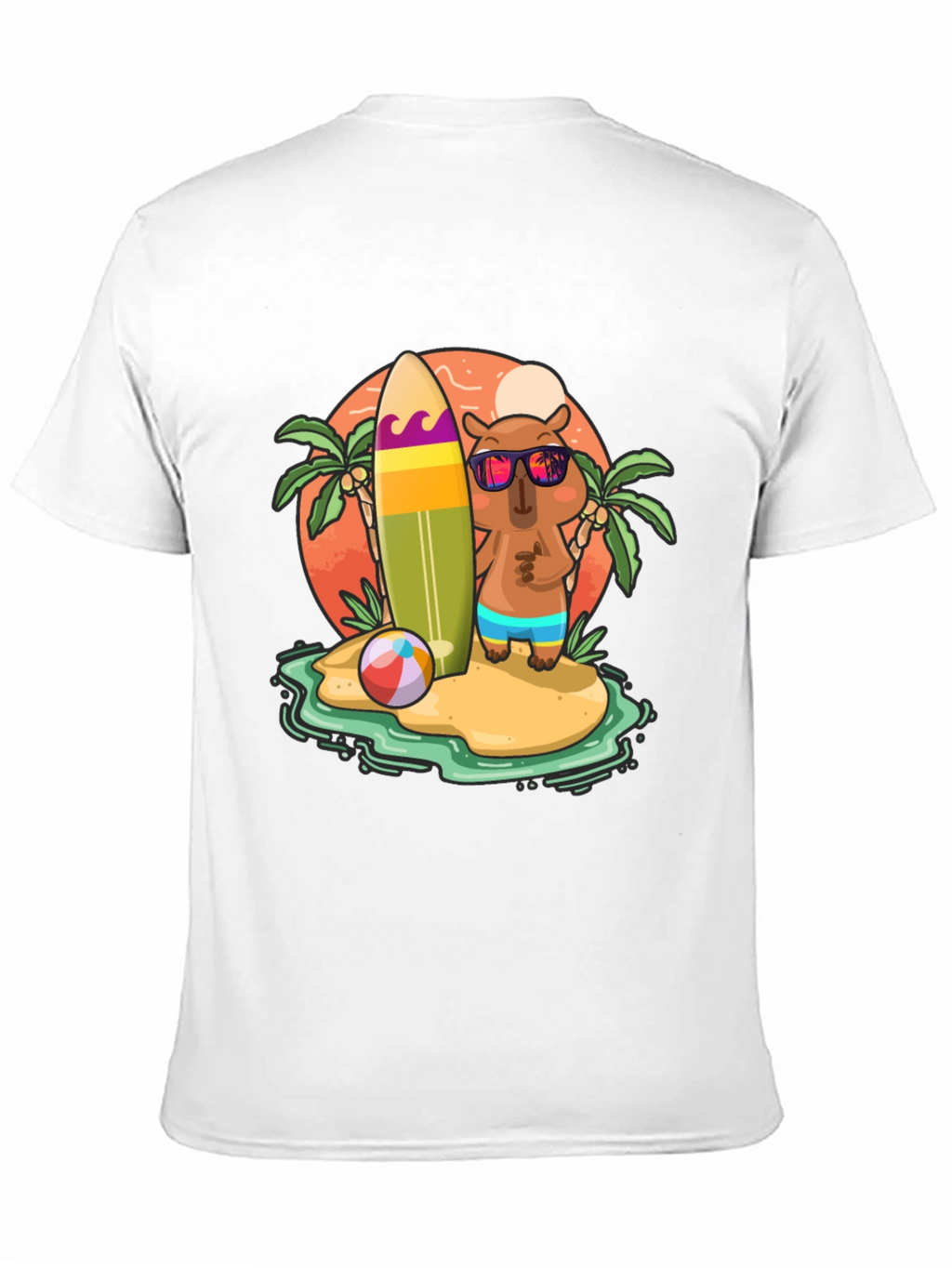 Summer Capybara T-Shirt - Beach Vibes