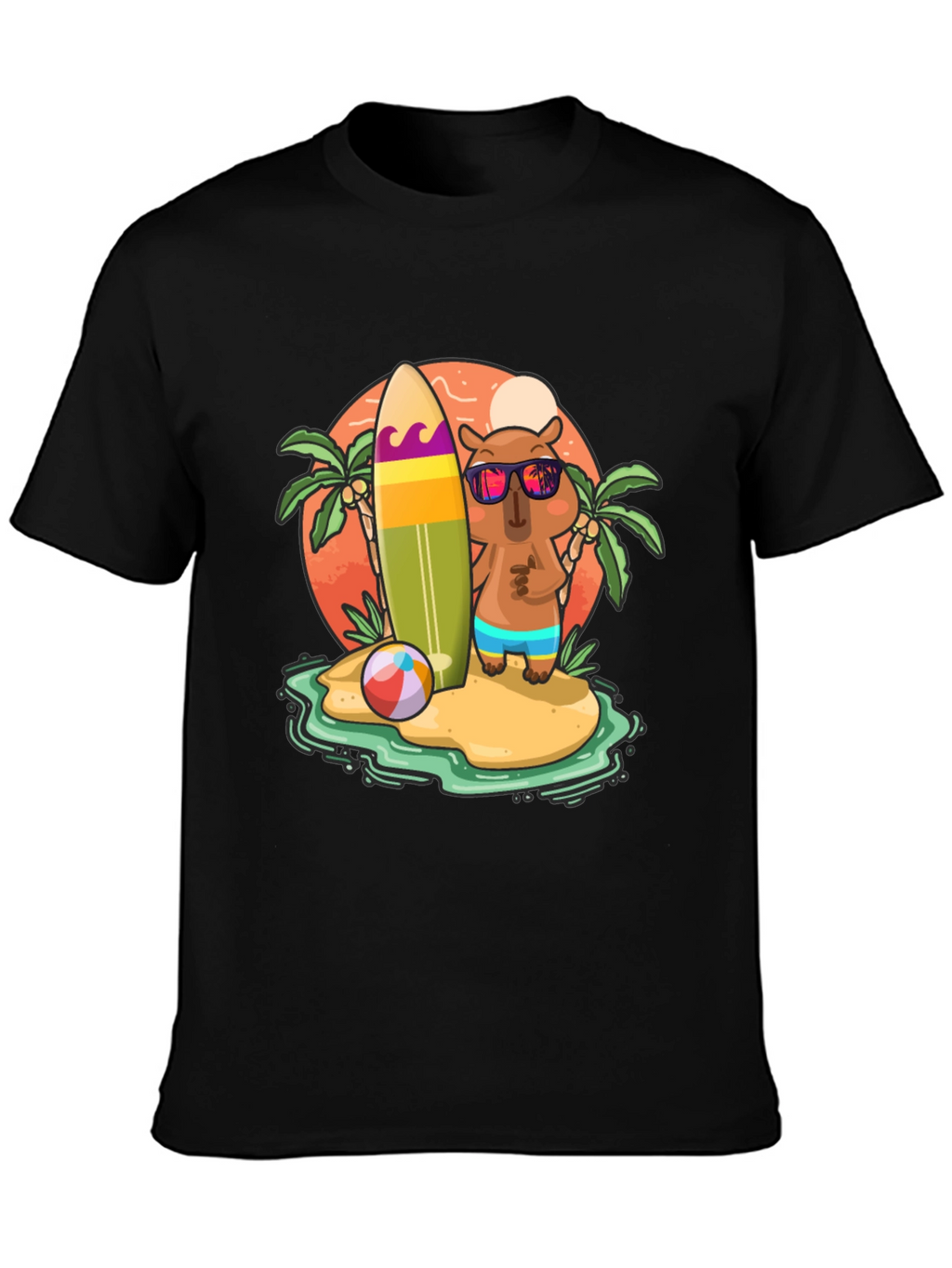 Summer Capybara T-Shirt - Beach Vibes