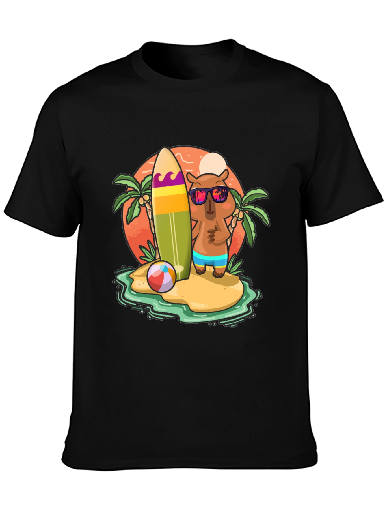 Summer Capybara T-Shirt - Beach Vibes