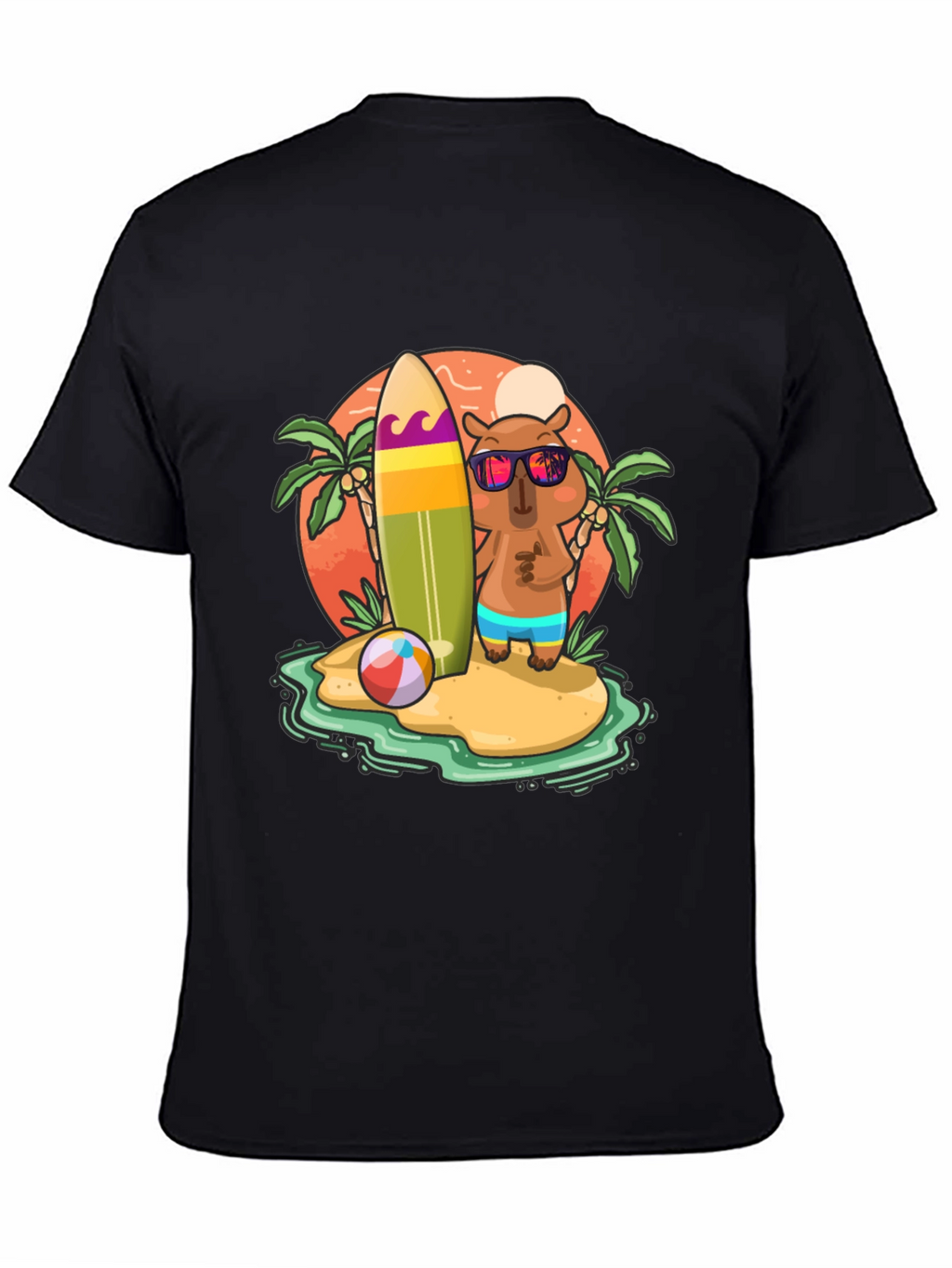 Summer Capybara T-Shirt - Beach Vibes
