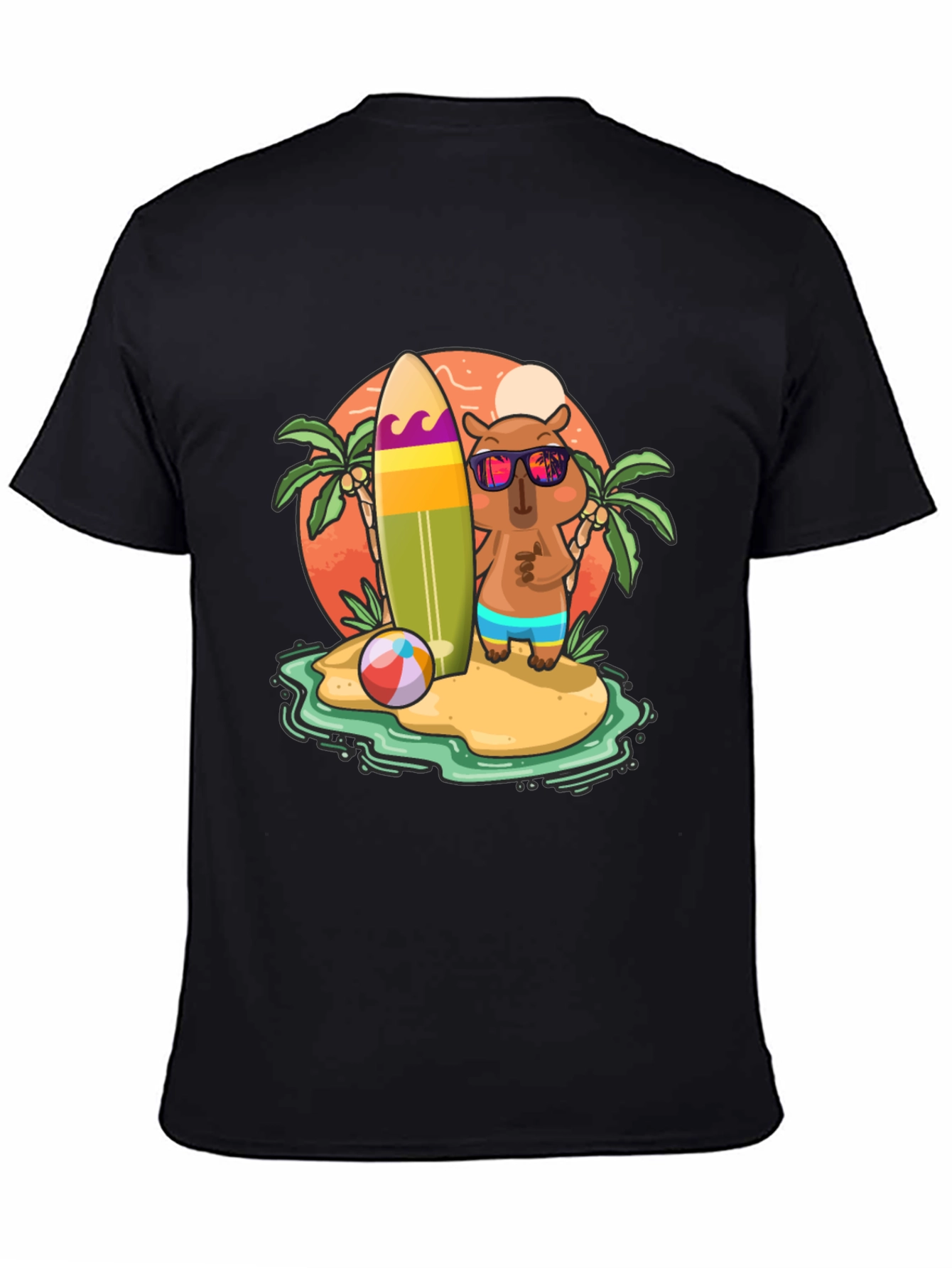 Summer Capybara T-Shirt - Beach Vibes