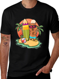 Summer Capybara T-Shirt - Beach Vibes