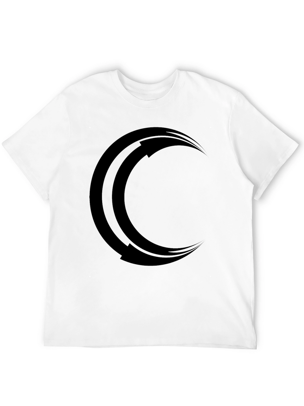 Mens Black Crescent Moon Graphic Tee