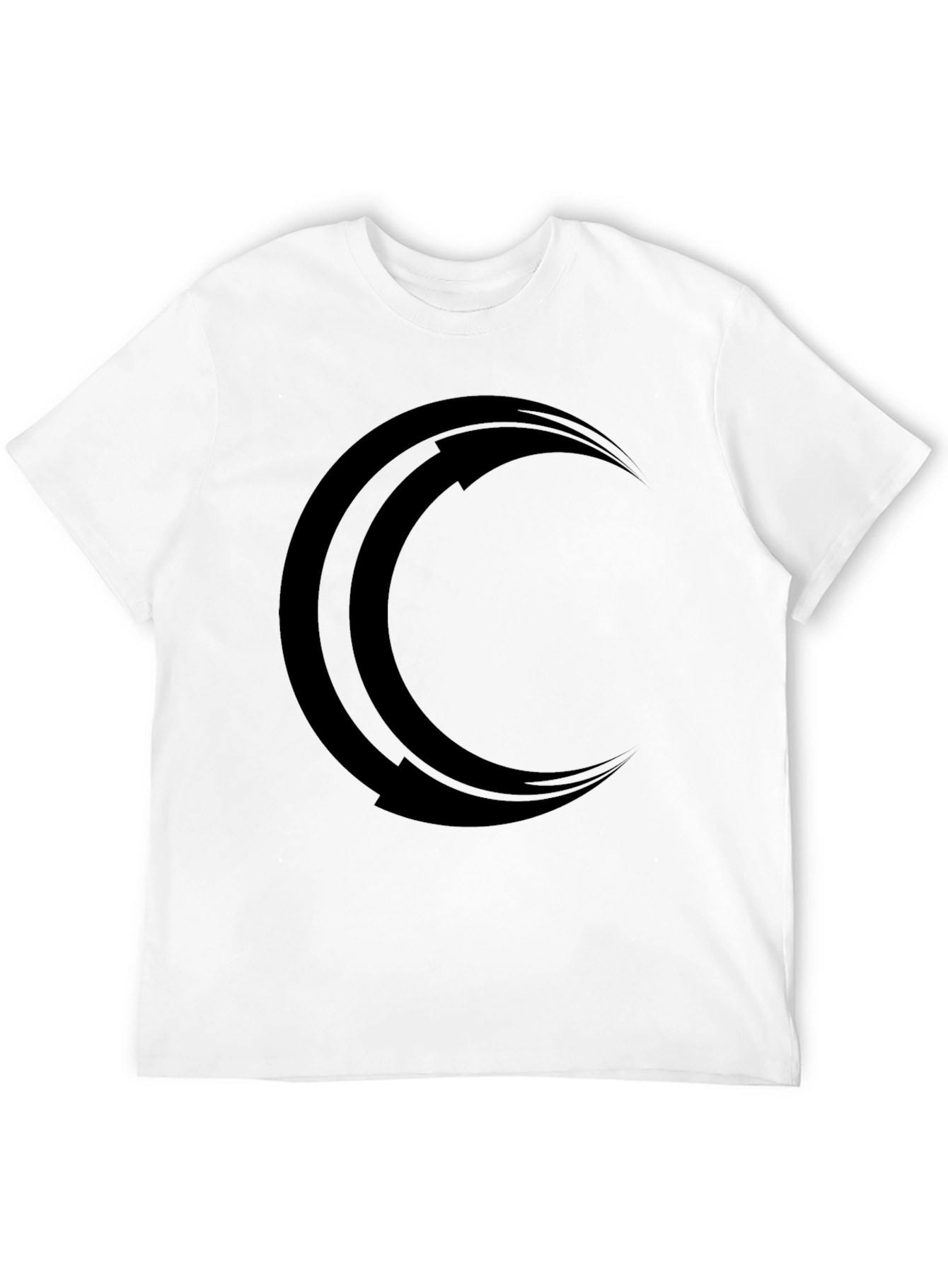Mens Black Crescent Moon Graphic Tee