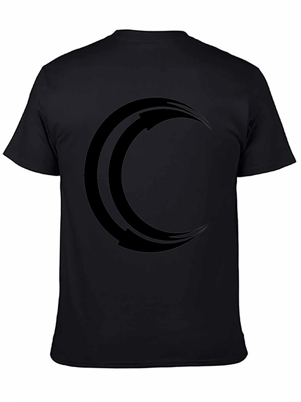 Mens Black Crescent Moon Graphic Tee