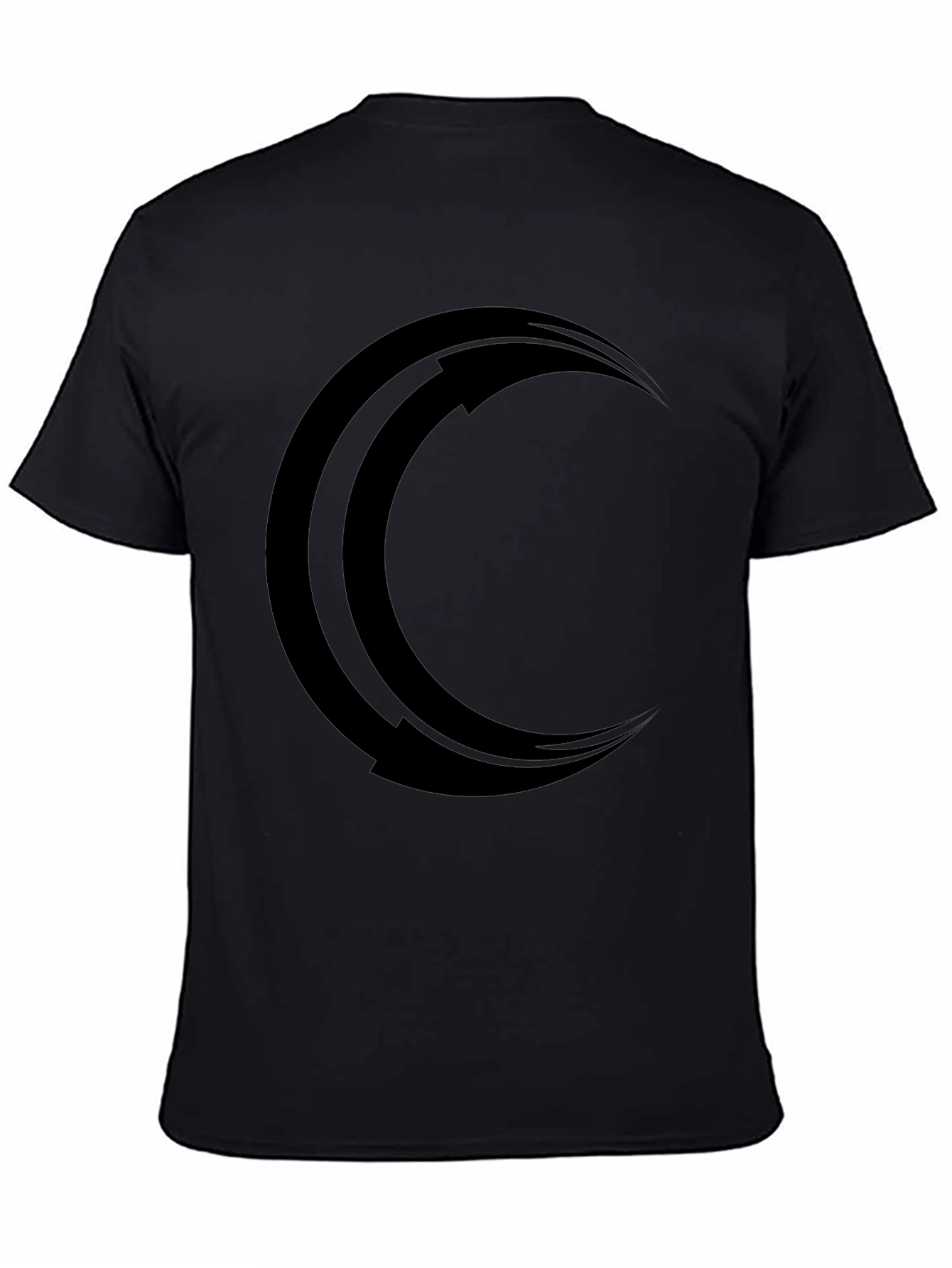 Mens Black Crescent Moon Graphic Tee