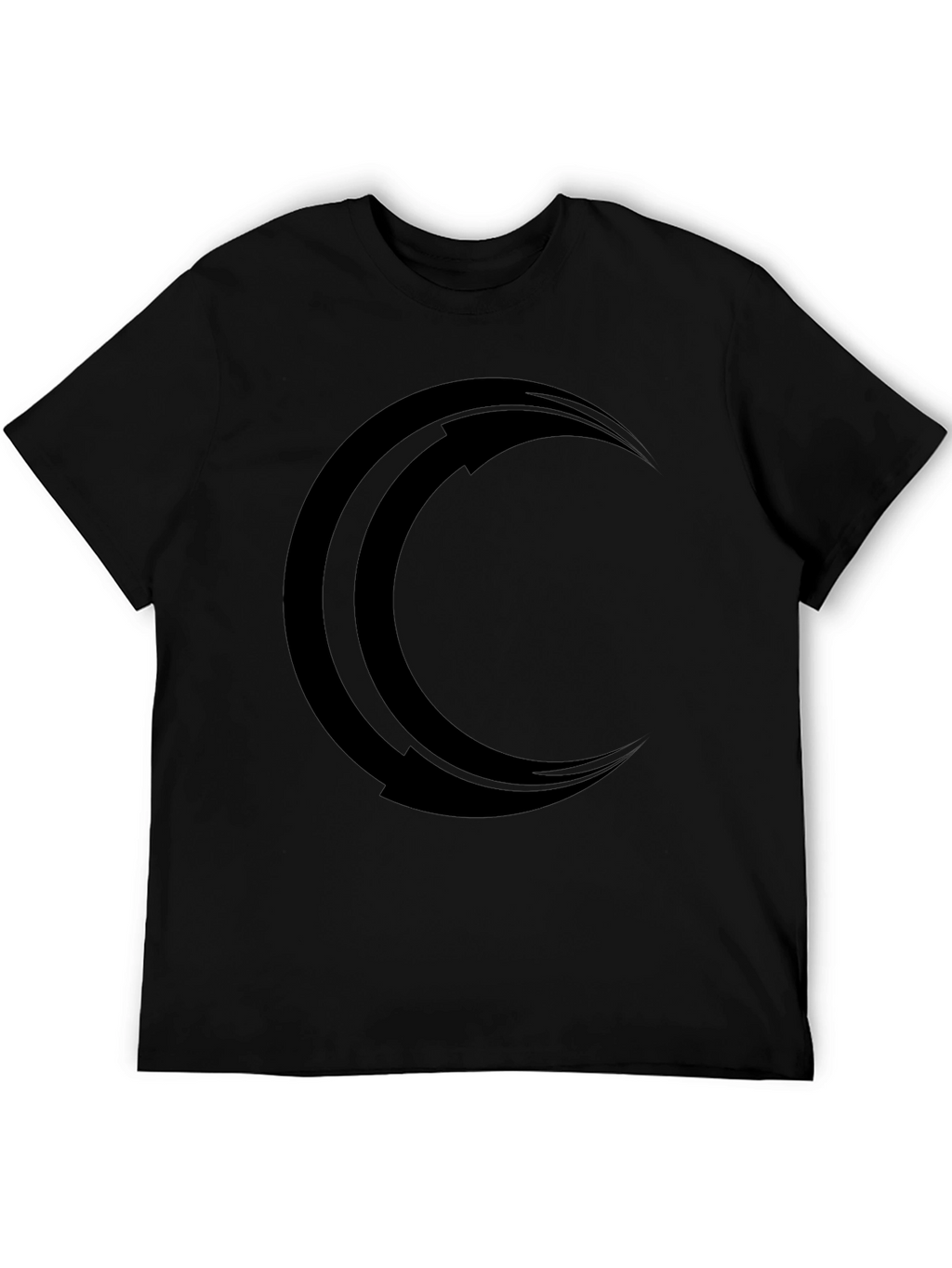 Mens Black Crescent Moon Graphic Tee