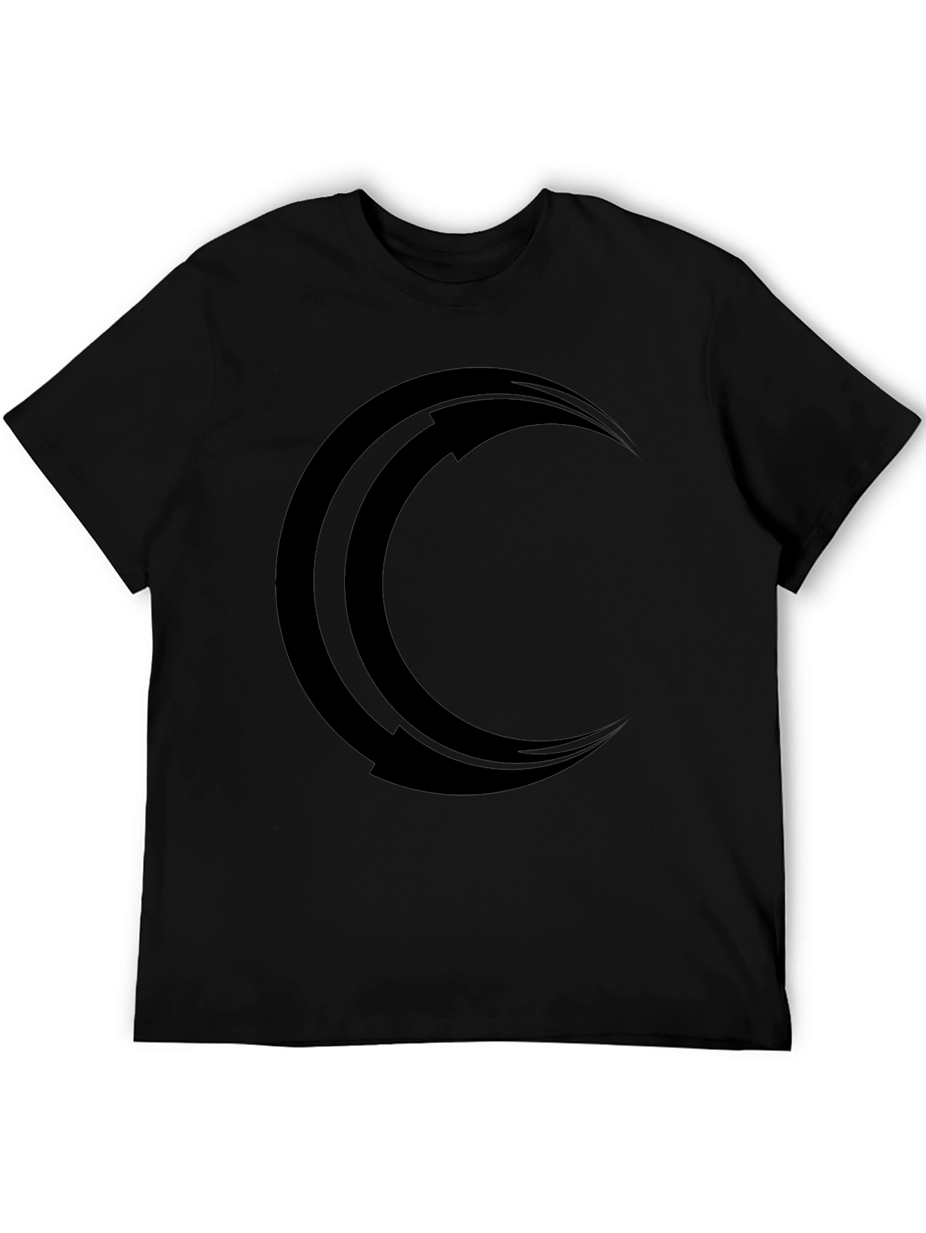 Mens Black Crescent Moon Graphic Tee