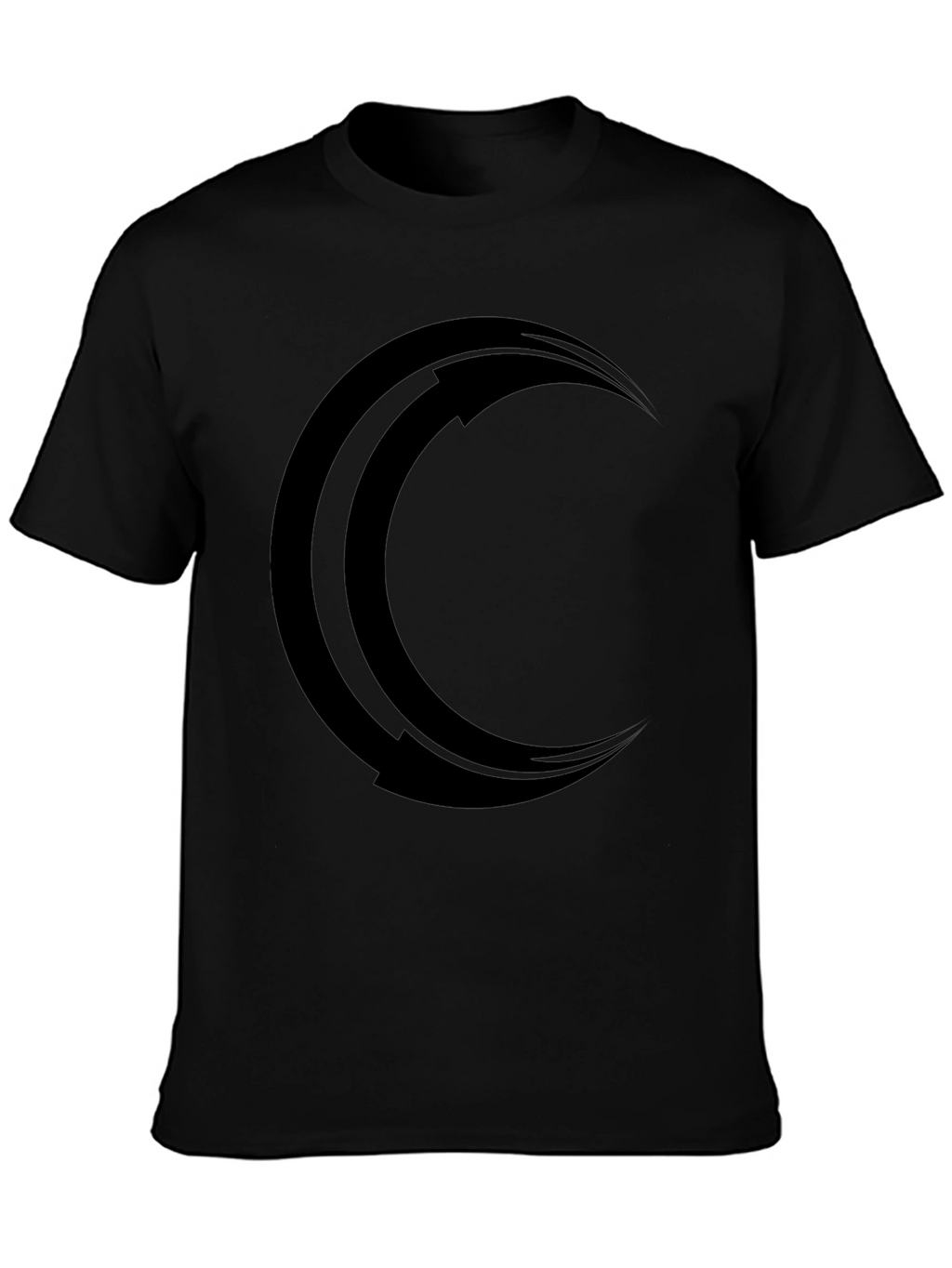 Mens Black Crescent Moon Graphic Tee
