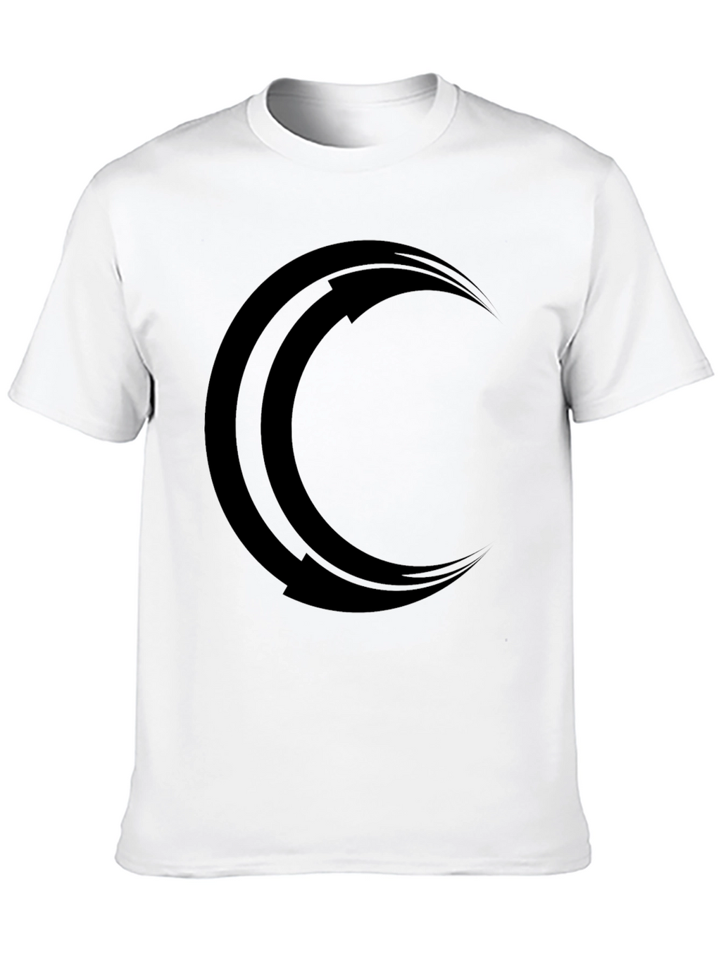 Mens Black Crescent Moon Graphic Tee