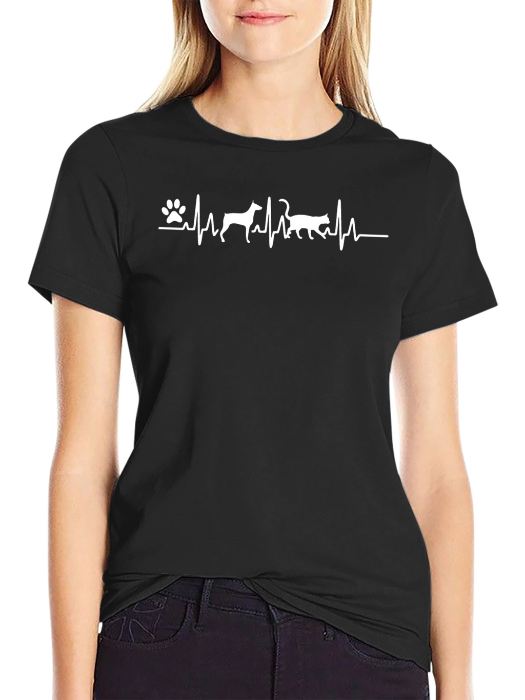 Dog Cat Heartbeat T-Shirt