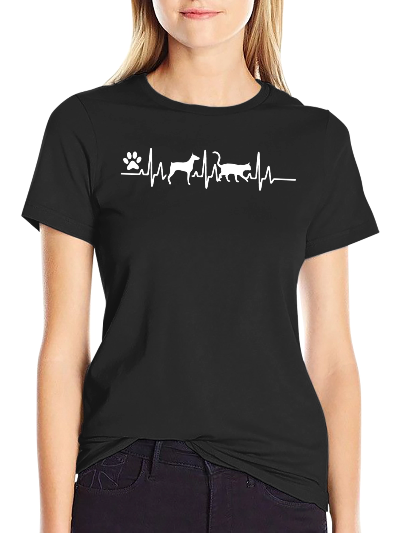 Dog Cat Heartbeat T-Shirt