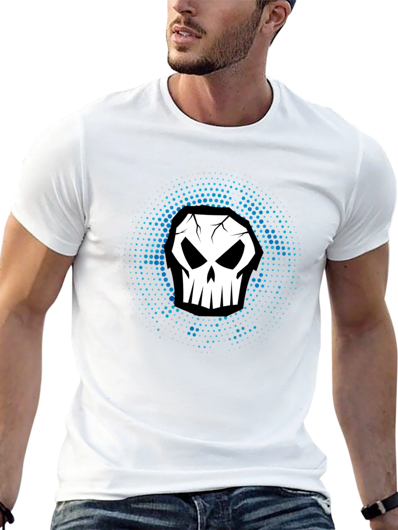 Skull Graphic Print Black T-Shirt