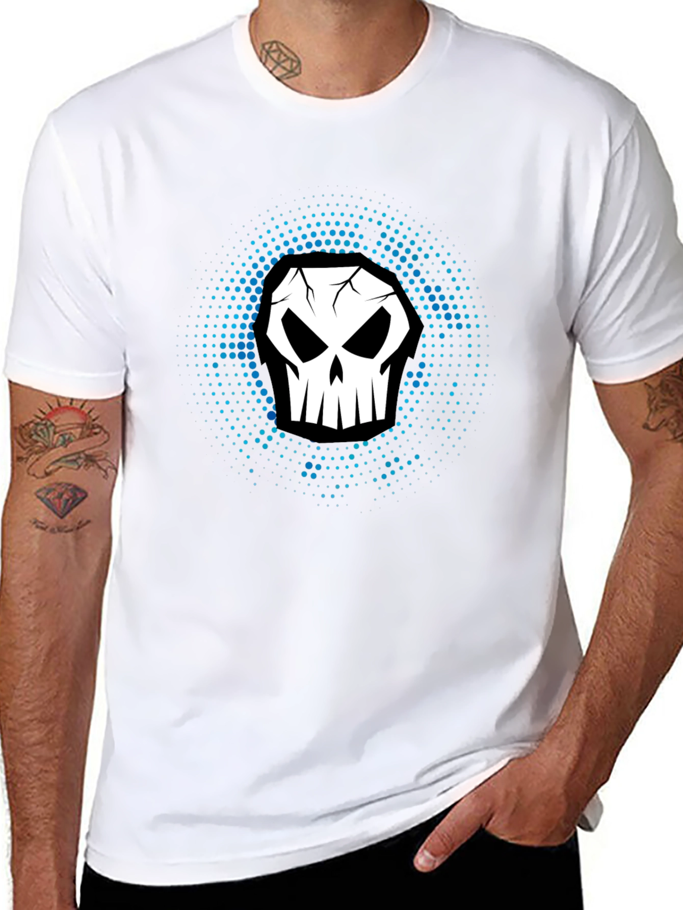Skull Graphic Print Black T-Shirt