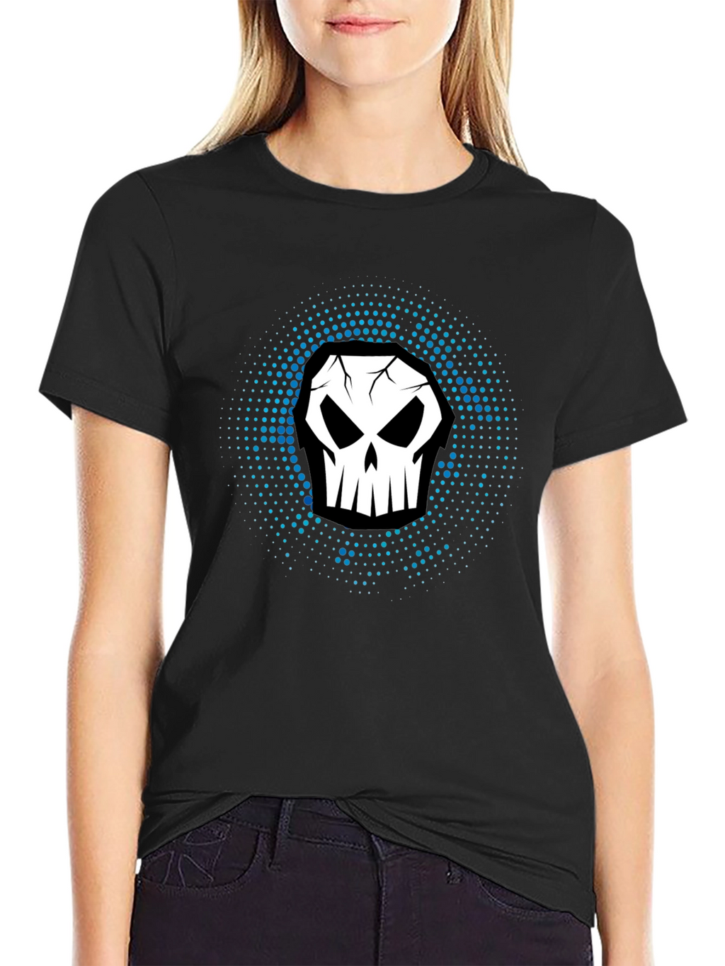 Skull Graphic Print Black T-Shirt