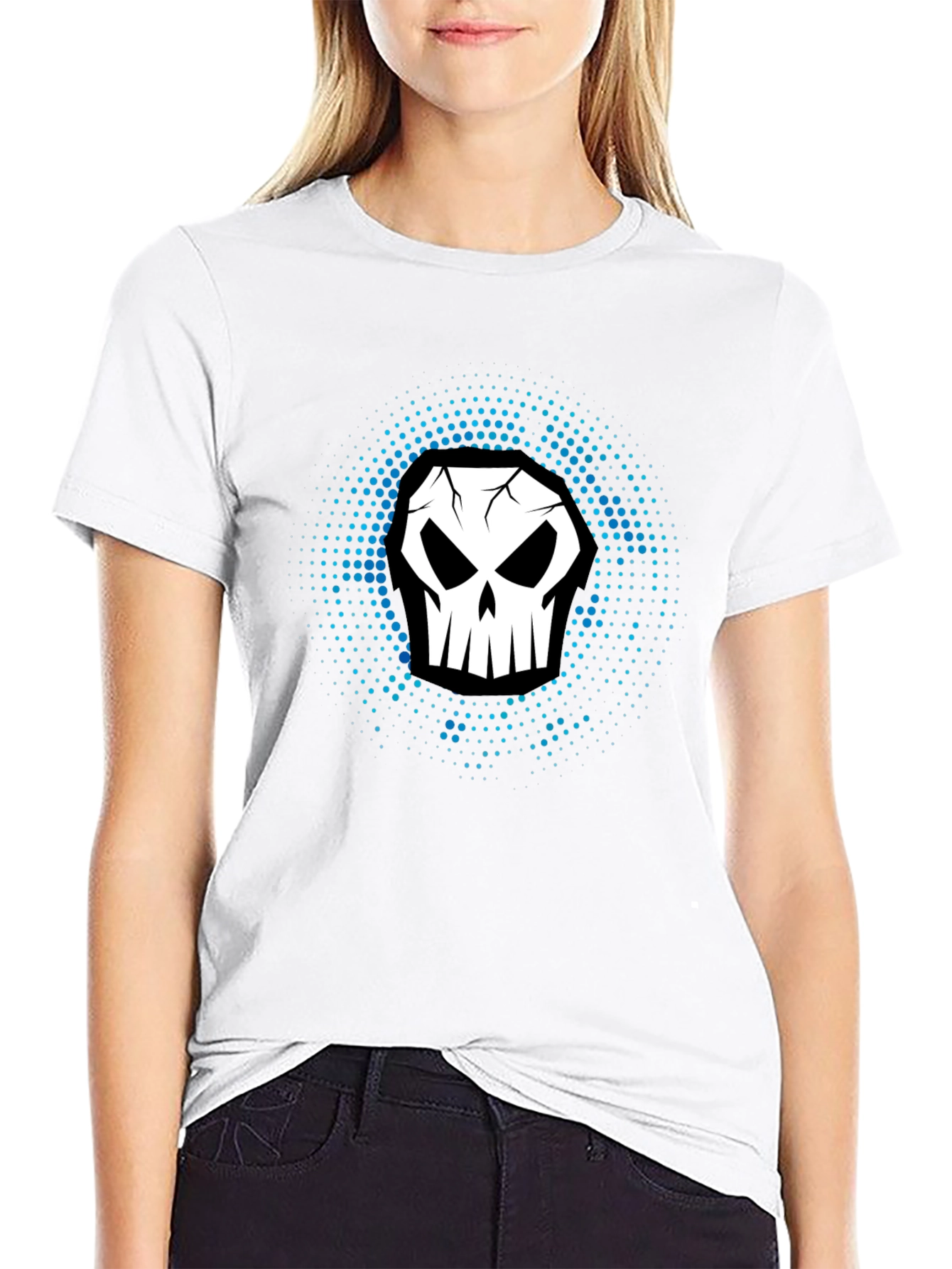 Skull Graphic Print Black T-Shirt