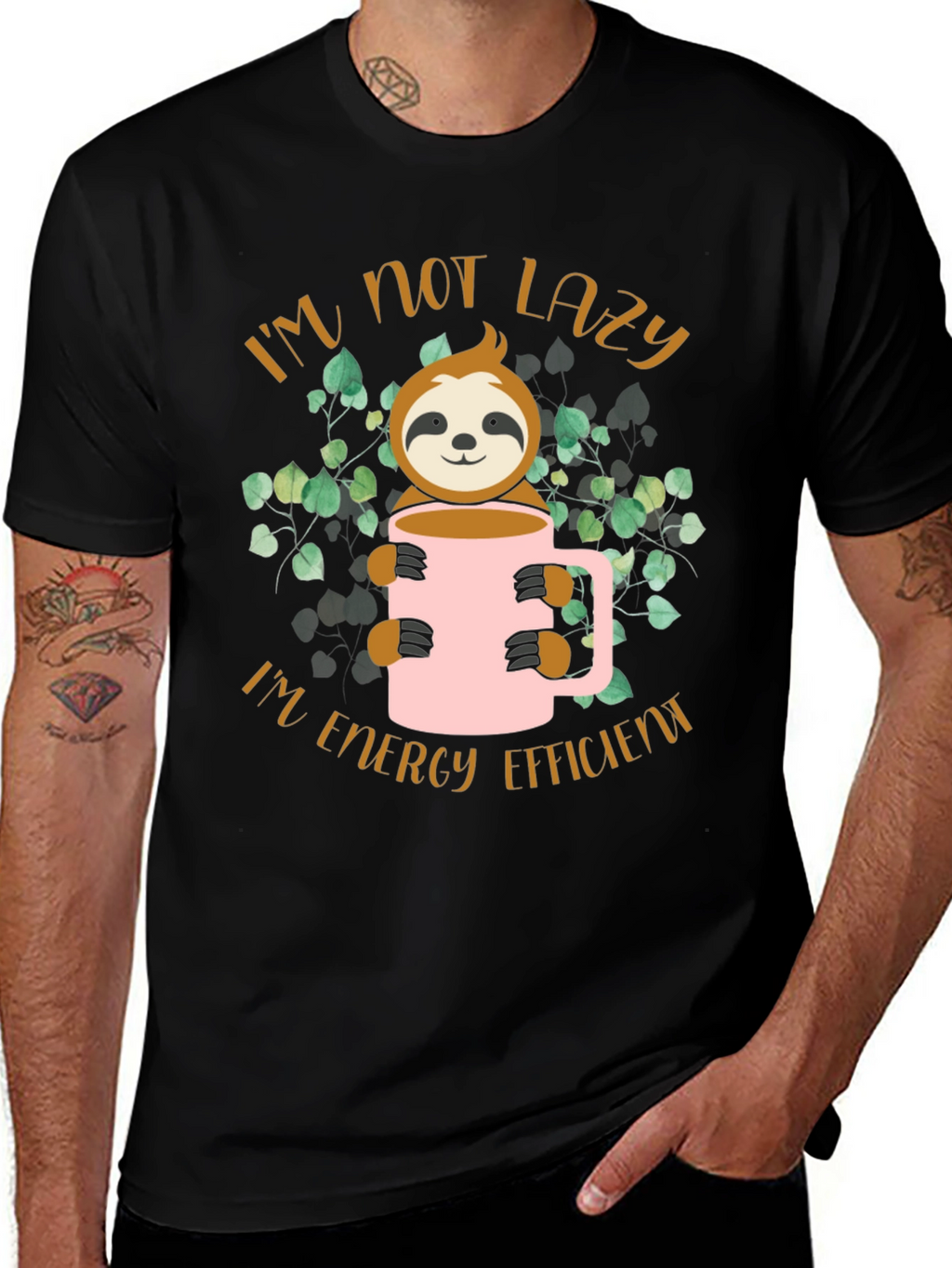 Im Not Lazy Sloth Graphic Tee - Energy Efficient