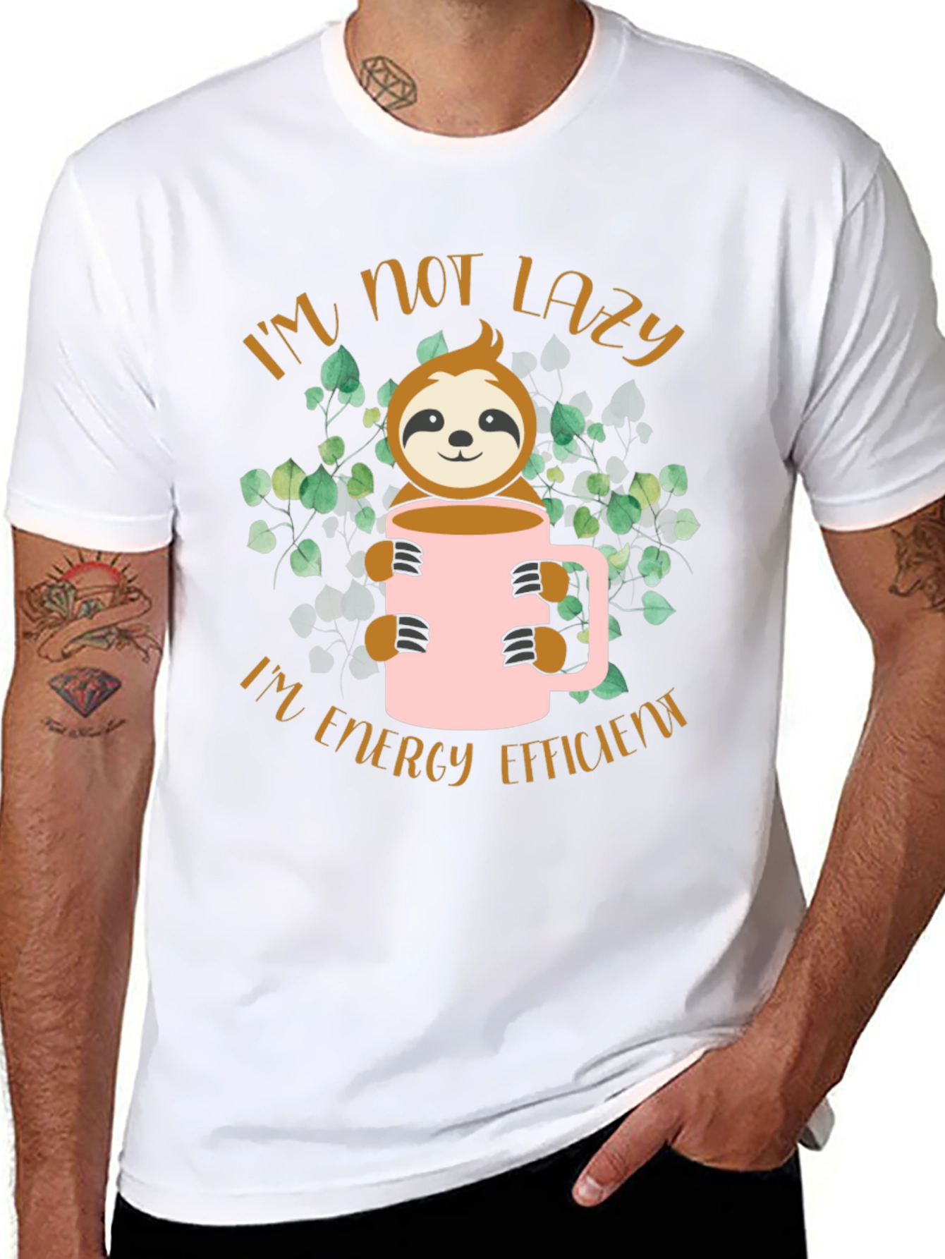 Im Not Lazy Sloth Graphic Tee - Energy Efficient