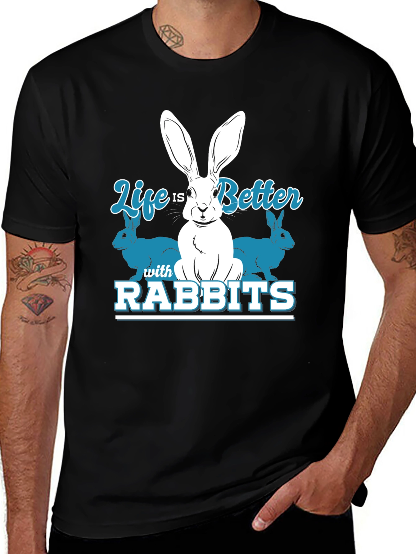 Life is Better with Rabbits Graphic T-Shirt