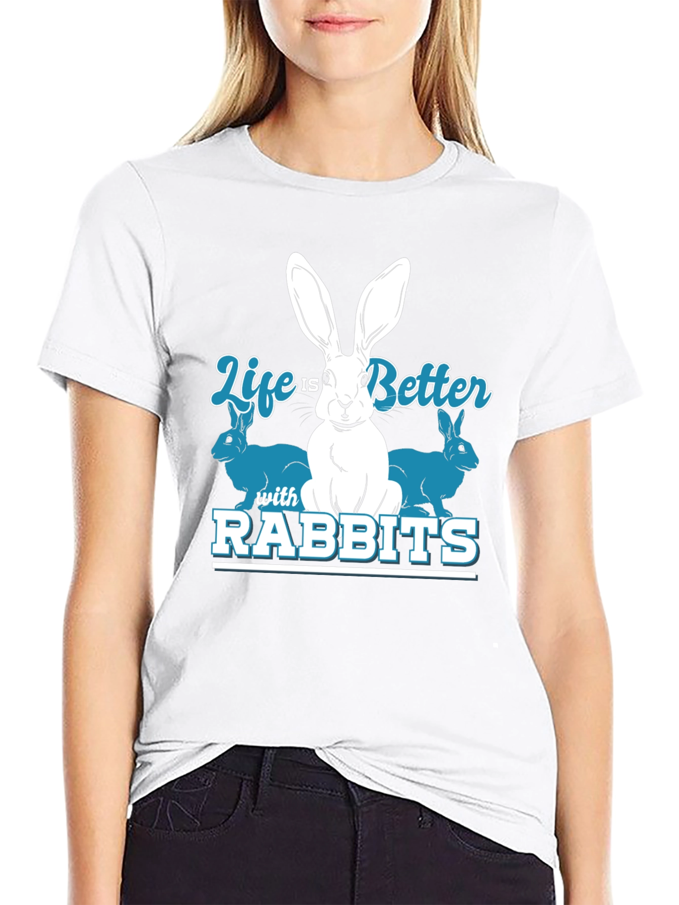 Life is Better with Rabbits Graphic T-Shirt