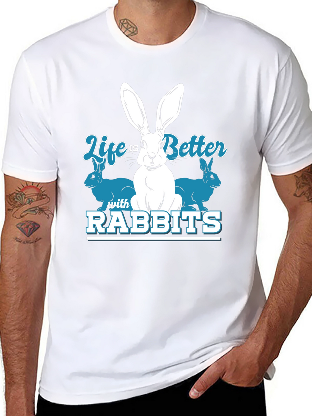 Life is Better with Rabbits Graphic T-Shirt