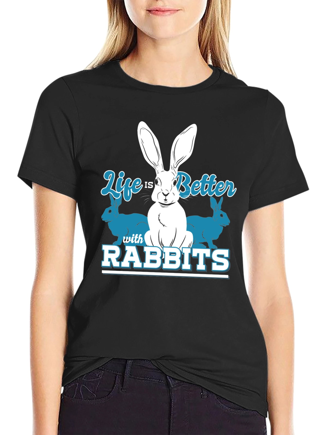 Life is Better with Rabbits Graphic T-Shirt