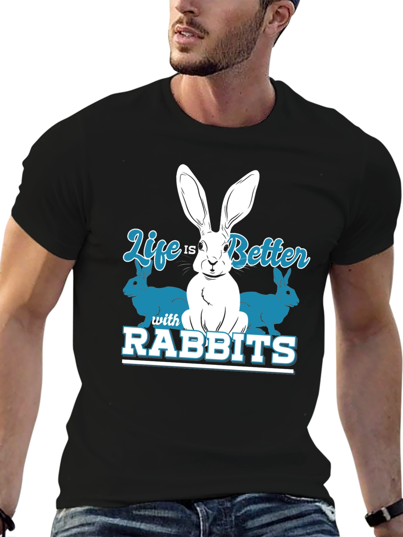 Life is Better with Rabbits Graphic T-Shirt