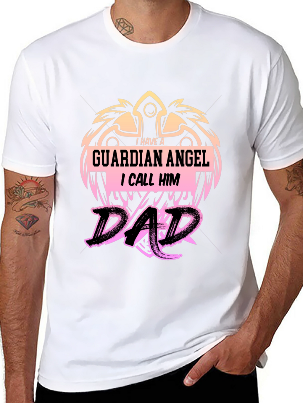 Guardian Angel Dad T-Shirt - Fathers Day Gift