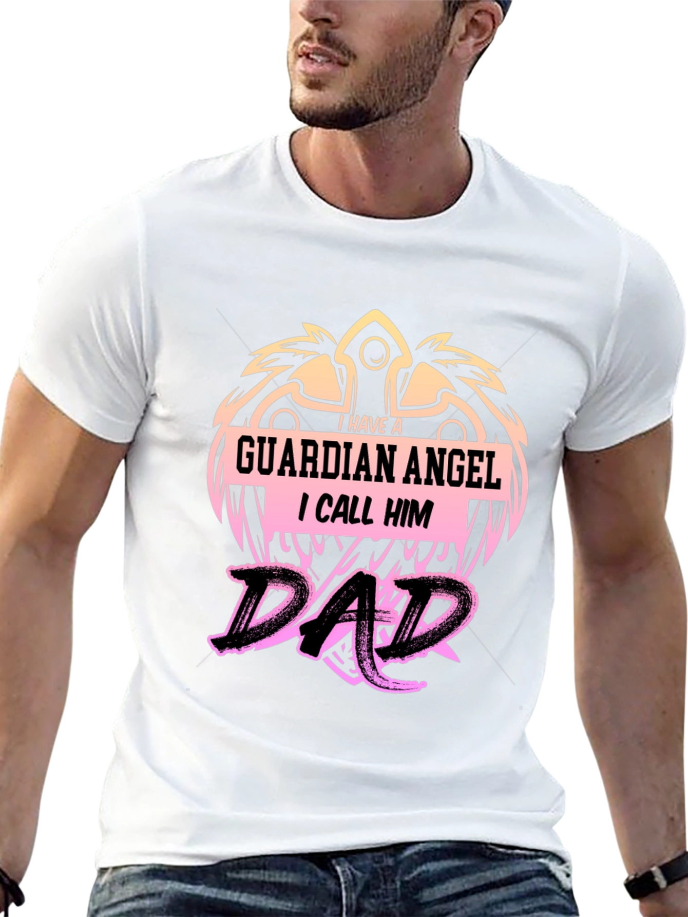 Guardian Angel Dad T-Shirt - Fathers Day Gift