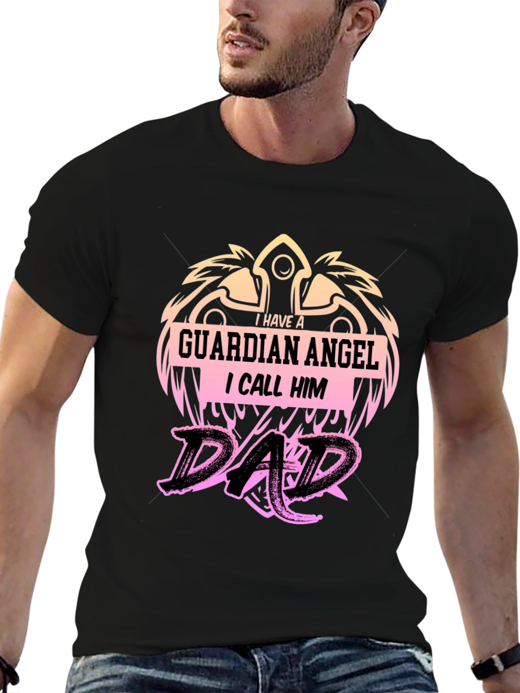 Guardian Angel Dad T-Shirt - Fathers Day Gift