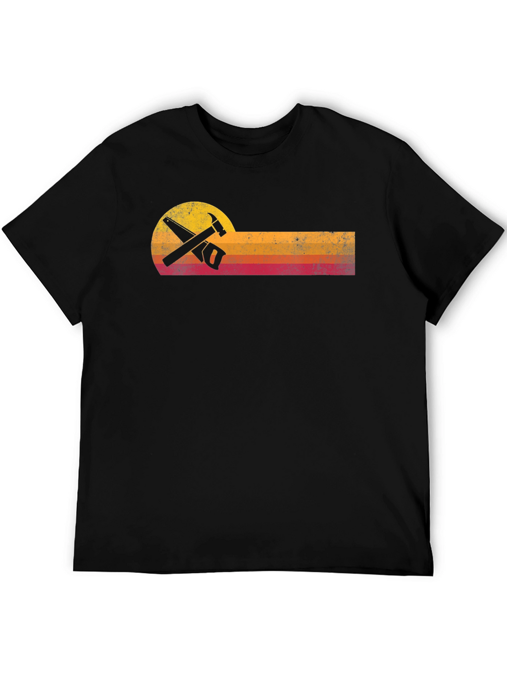 Retro Carpenter T-Shirt - Hammer & Saw Design