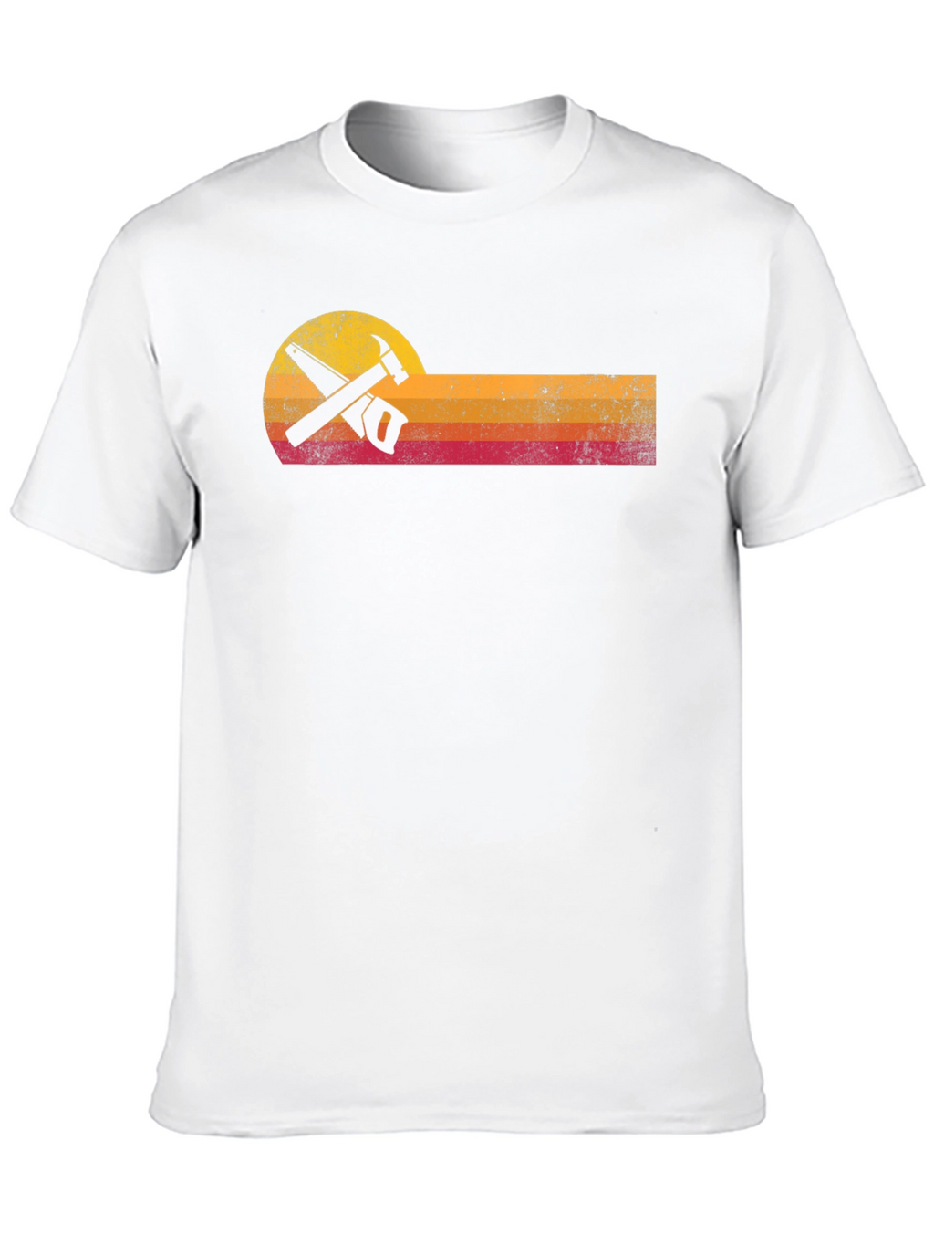 Retro Carpenter T-Shirt - Hammer & Saw Design