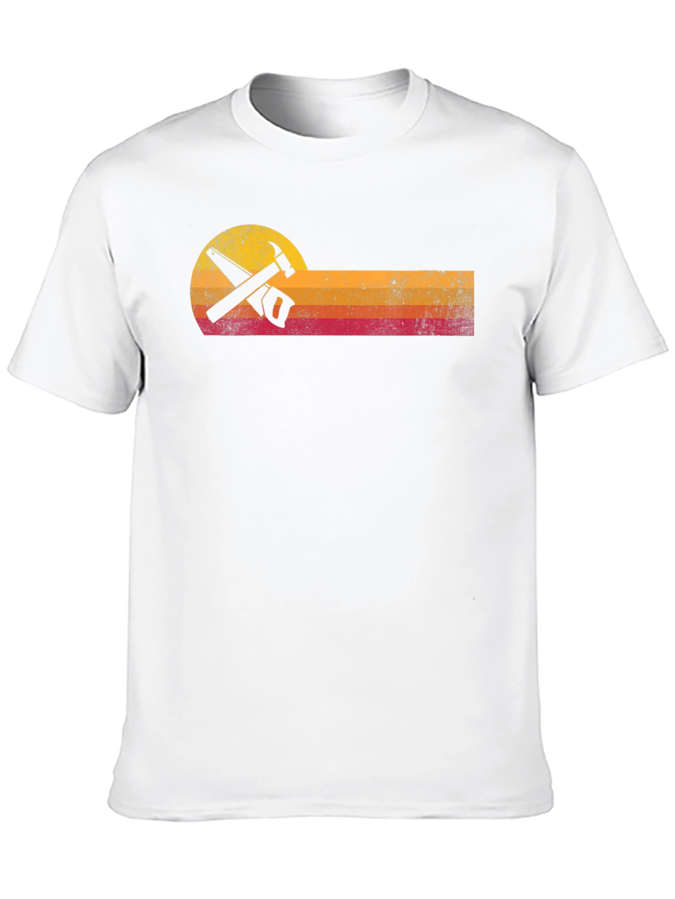 Retro Carpenter T-Shirt - Hammer & Saw Design