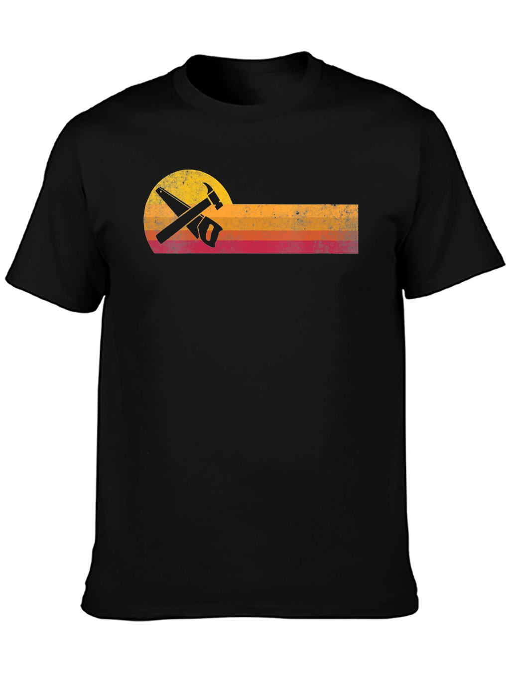 Retro Carpenter T-Shirt - Hammer & Saw Design