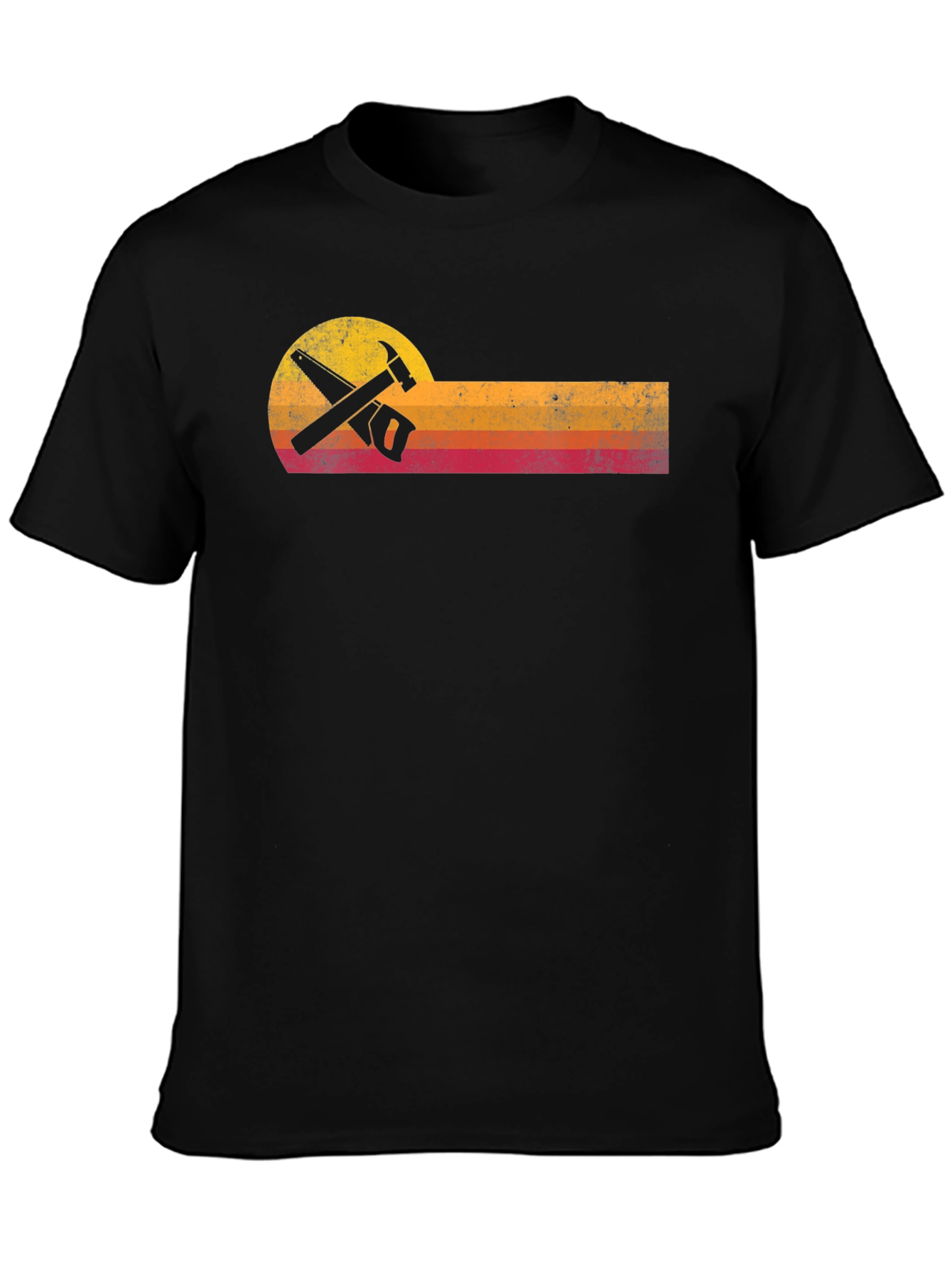 Retro Carpenter T-Shirt - Hammer & Saw Design
