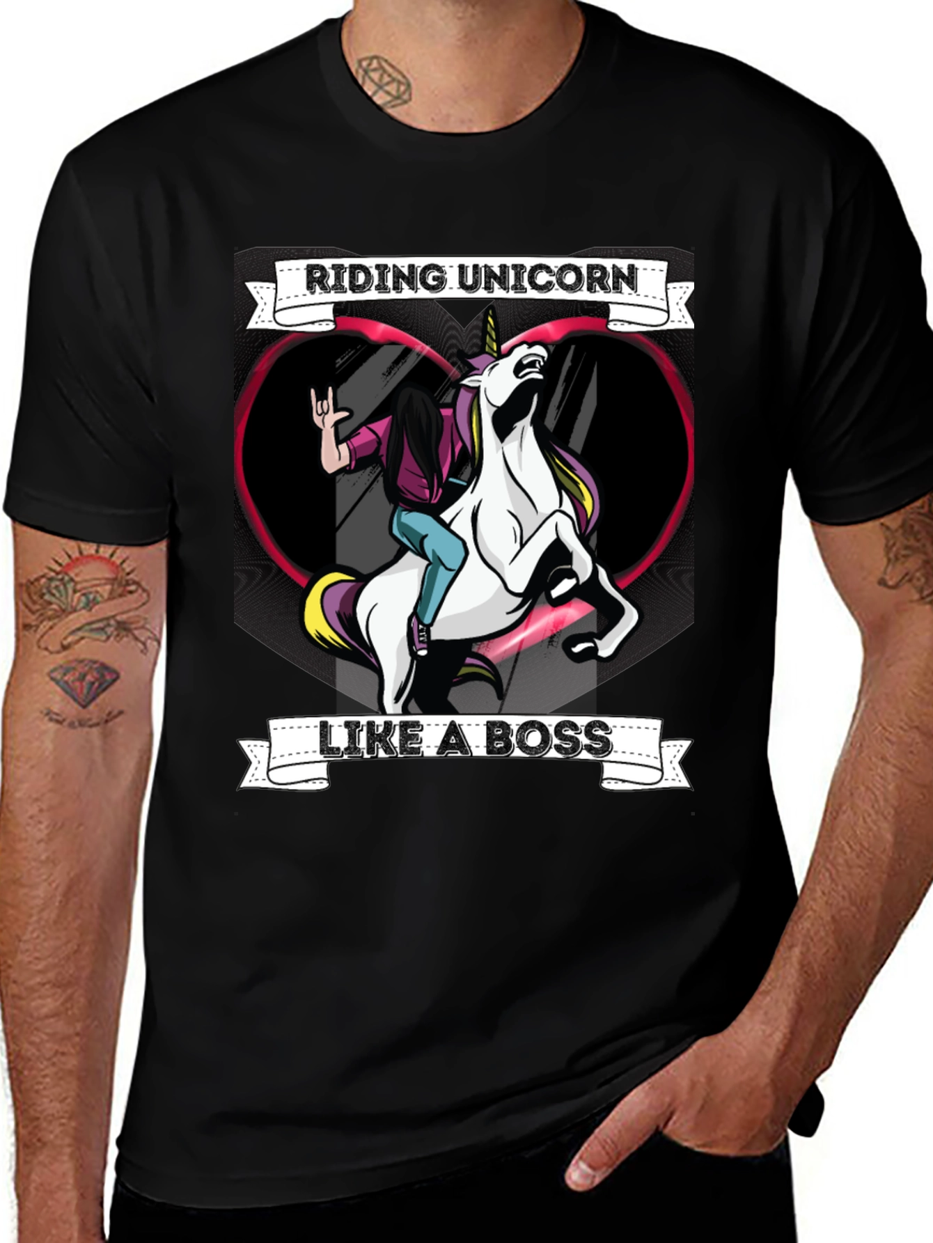 Riding Unicorn Like a Boss Graphic Tee