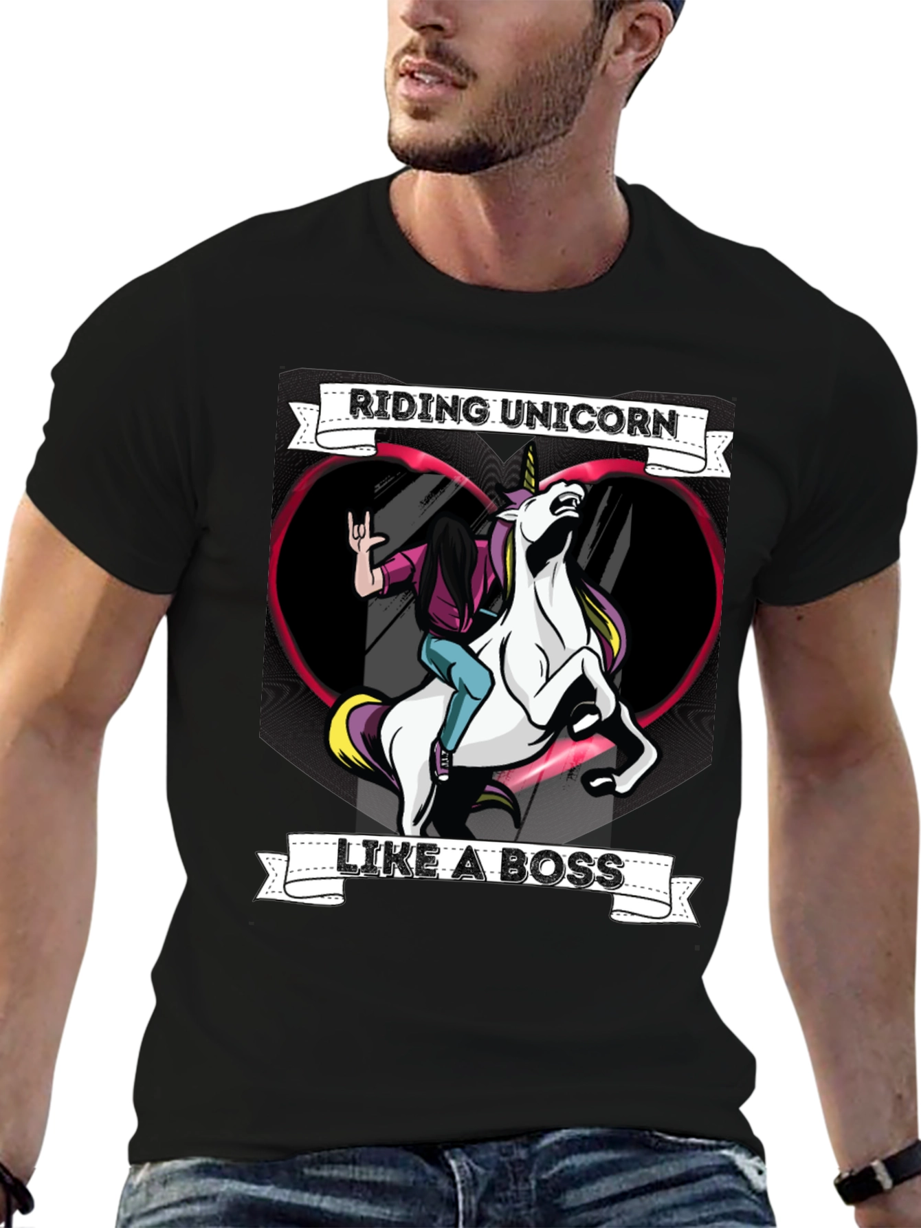 Riding Unicorn Like a Boss Graphic Tee