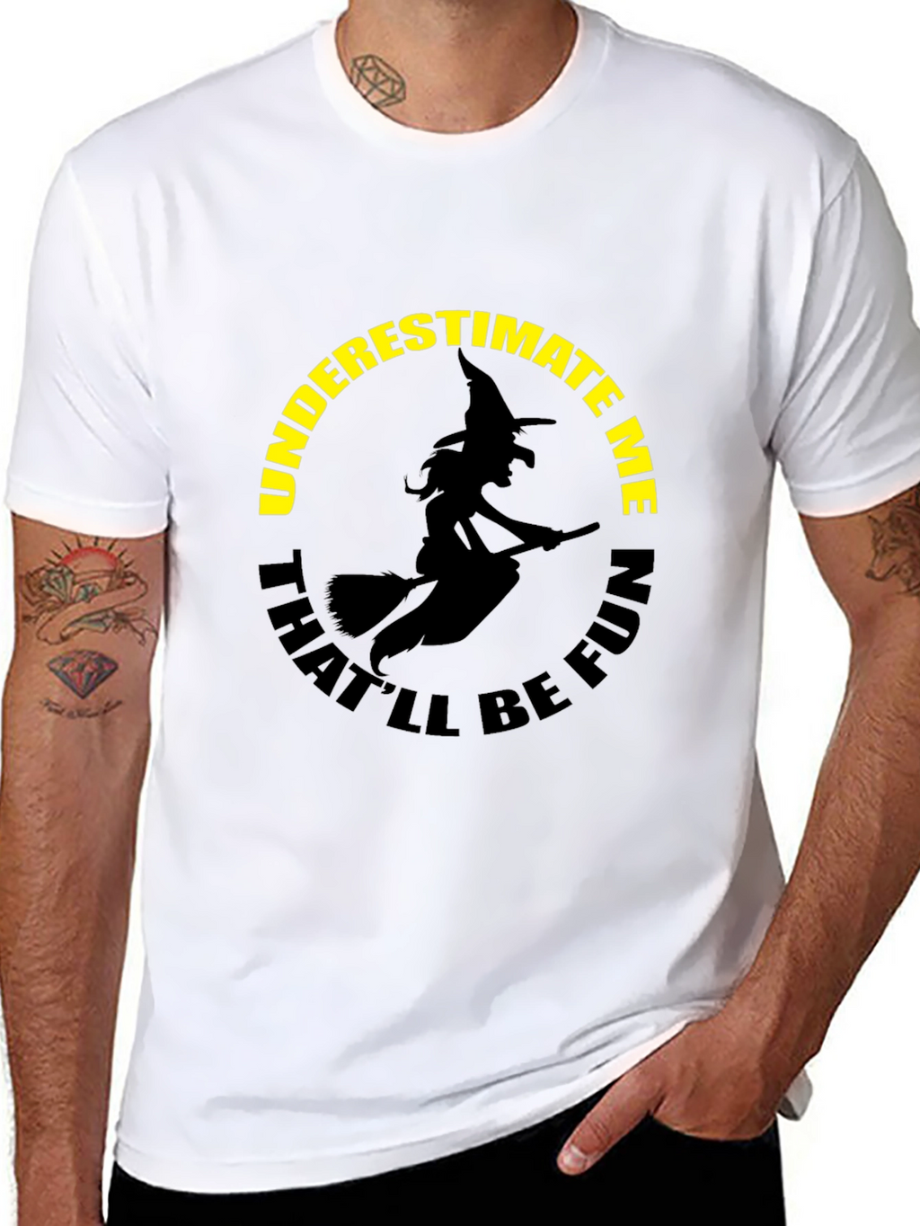 Underestimate Me Witch Graphic T-Shirt