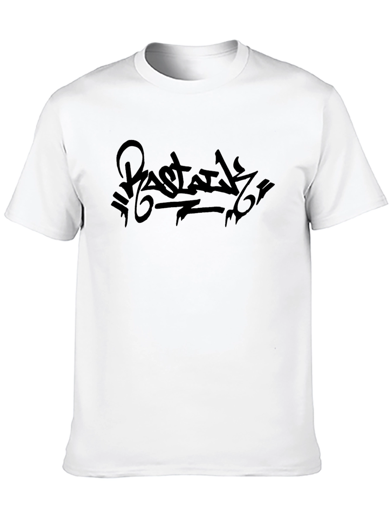 Urban Ink Tee: Black Graphic Print Crew Neck