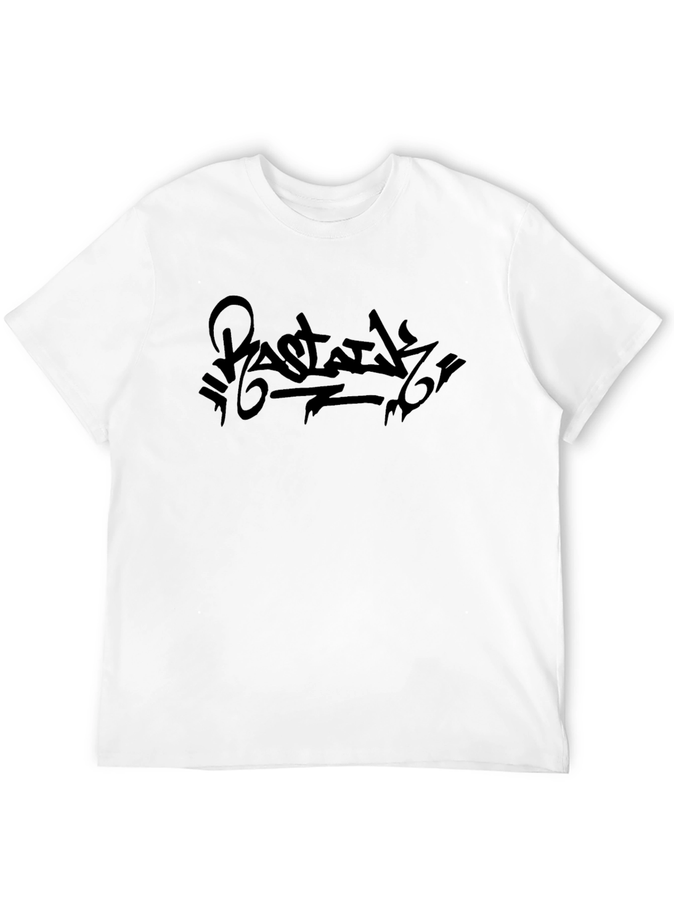 Urban Ink Tee: Black Graphic Print Crew Neck