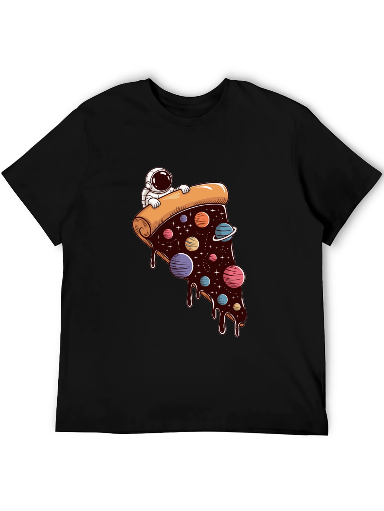 Cosmic Pizza T-Shirt - Astronaut Galaxy Slice Tee