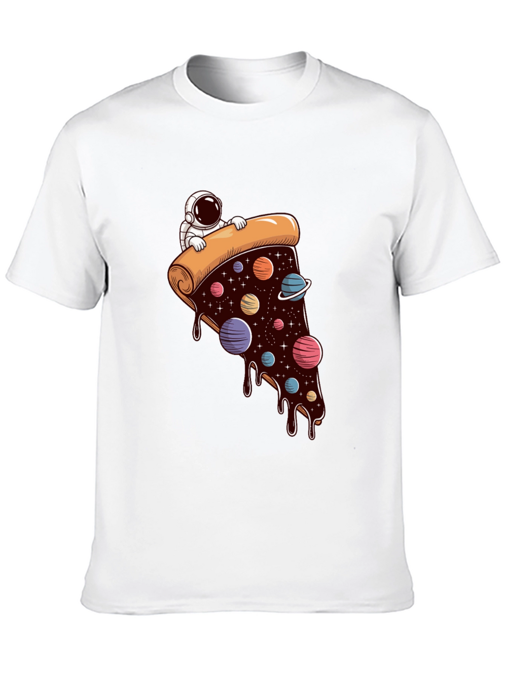 Cosmic Pizza T-Shirt - Astronaut Galaxy Slice Tee